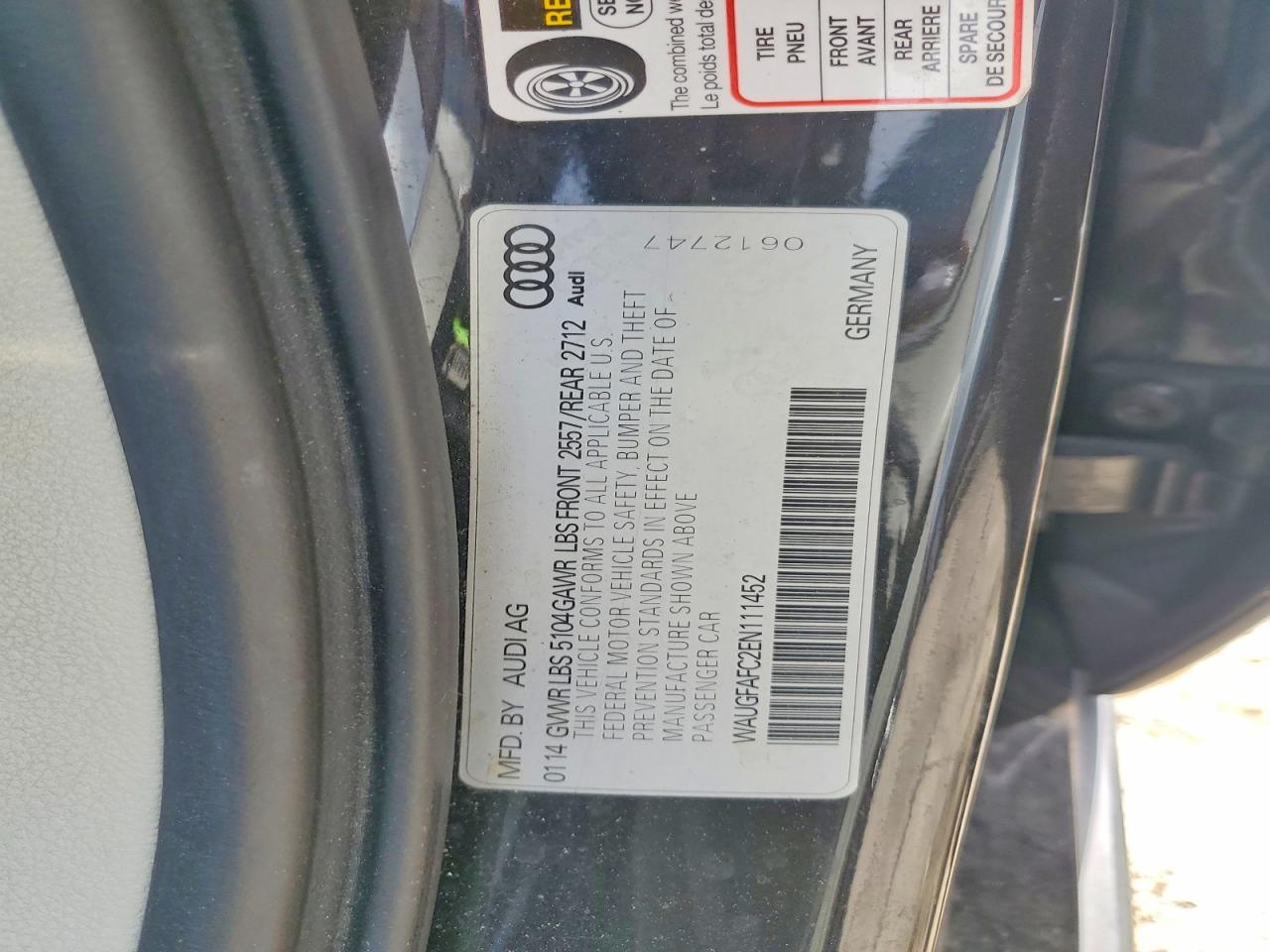 2014 Audi A6 Premium Plus Black vin: WAUGFAFC2EN111452