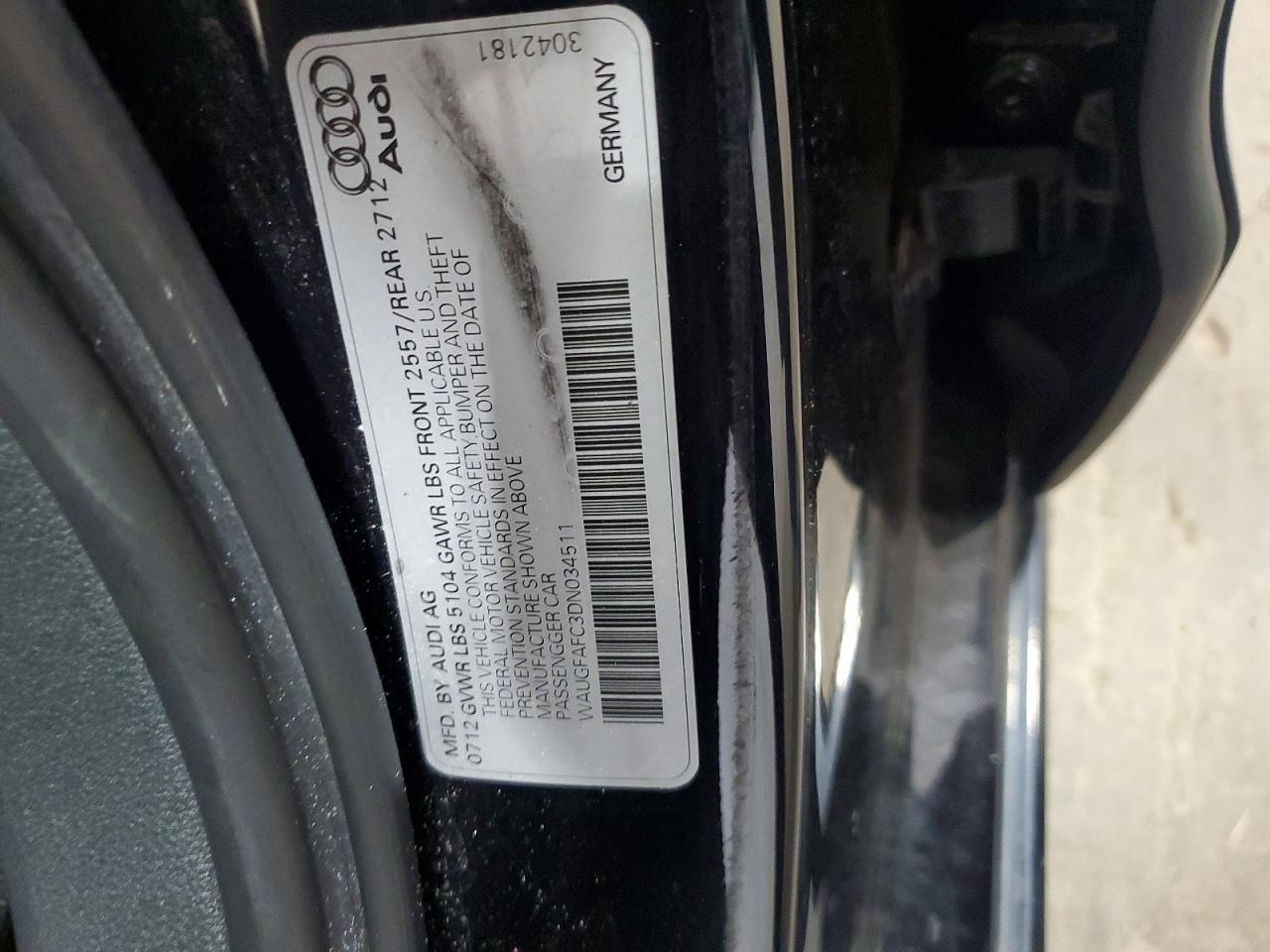 2013 Audi A6 Premium Plus Black vin: WAUGFAFC3DN034511