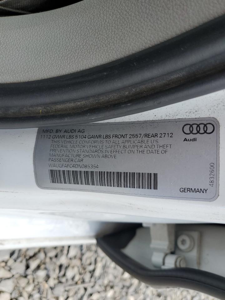2013 Audi A6 Premium Plus White vin: WAUGFAFC4DN085354