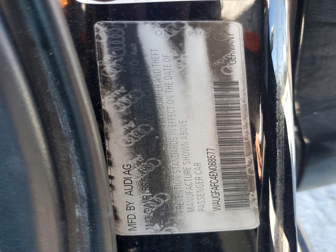 2014 Audi A6 Premium Plus Black vin: WAUGFAFC4EN088577