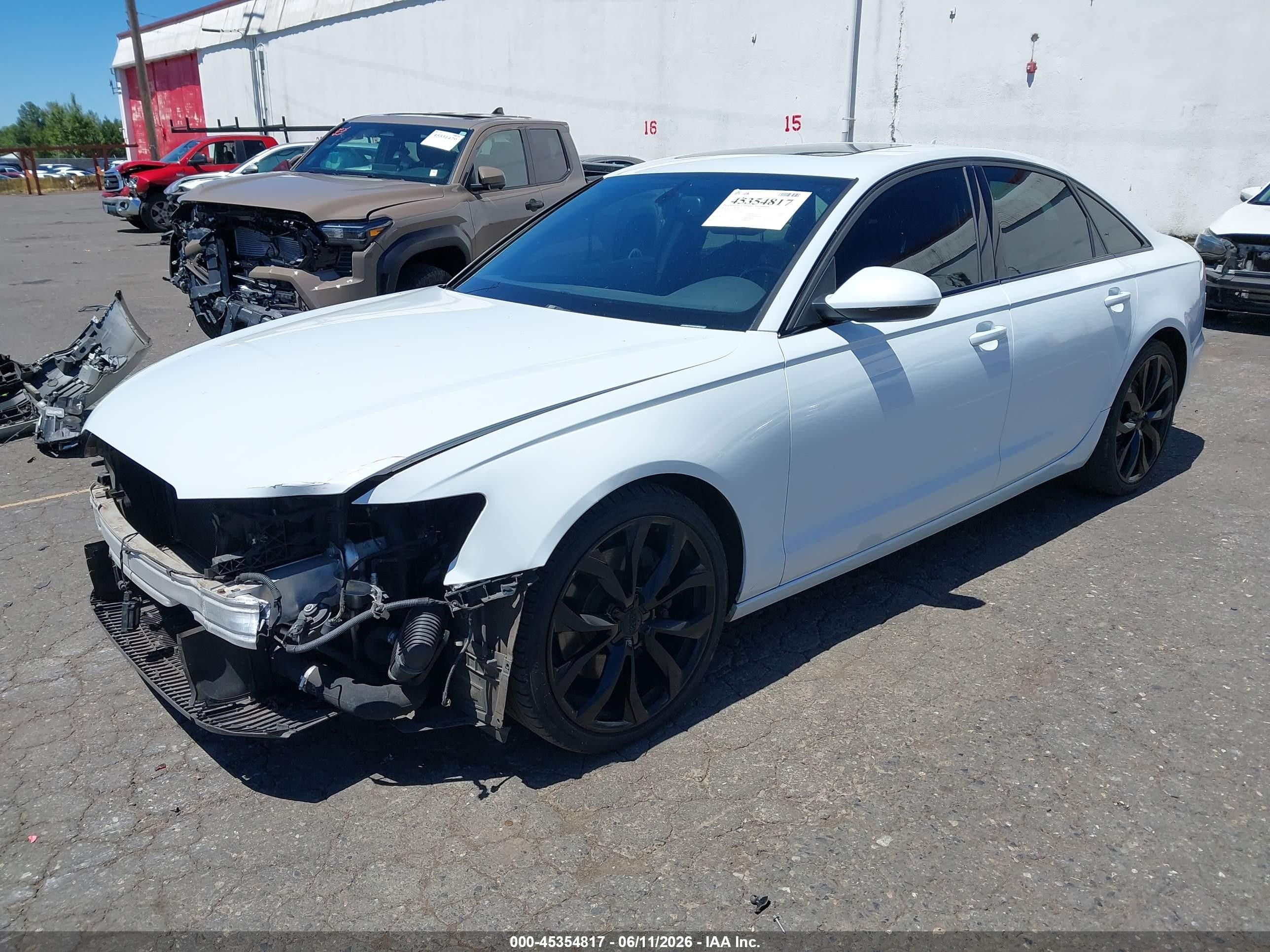 2014 Audi A6 2.0t Premium White vin: WAUGFAFC5EN124051