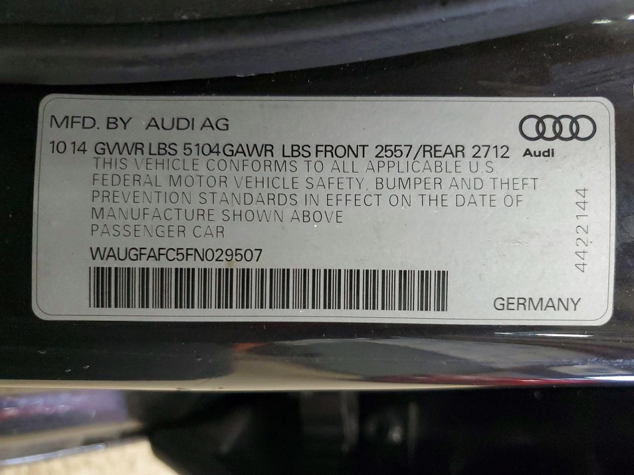 2015 Audi A6 Premium Plus Black vin: WAUGFAFC5FN029507