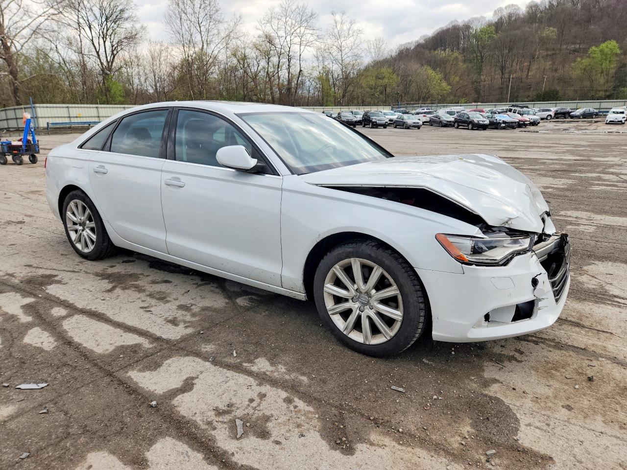 2014 Audi A6 Premium Plus White vin: WAUGFAFC6EN009054