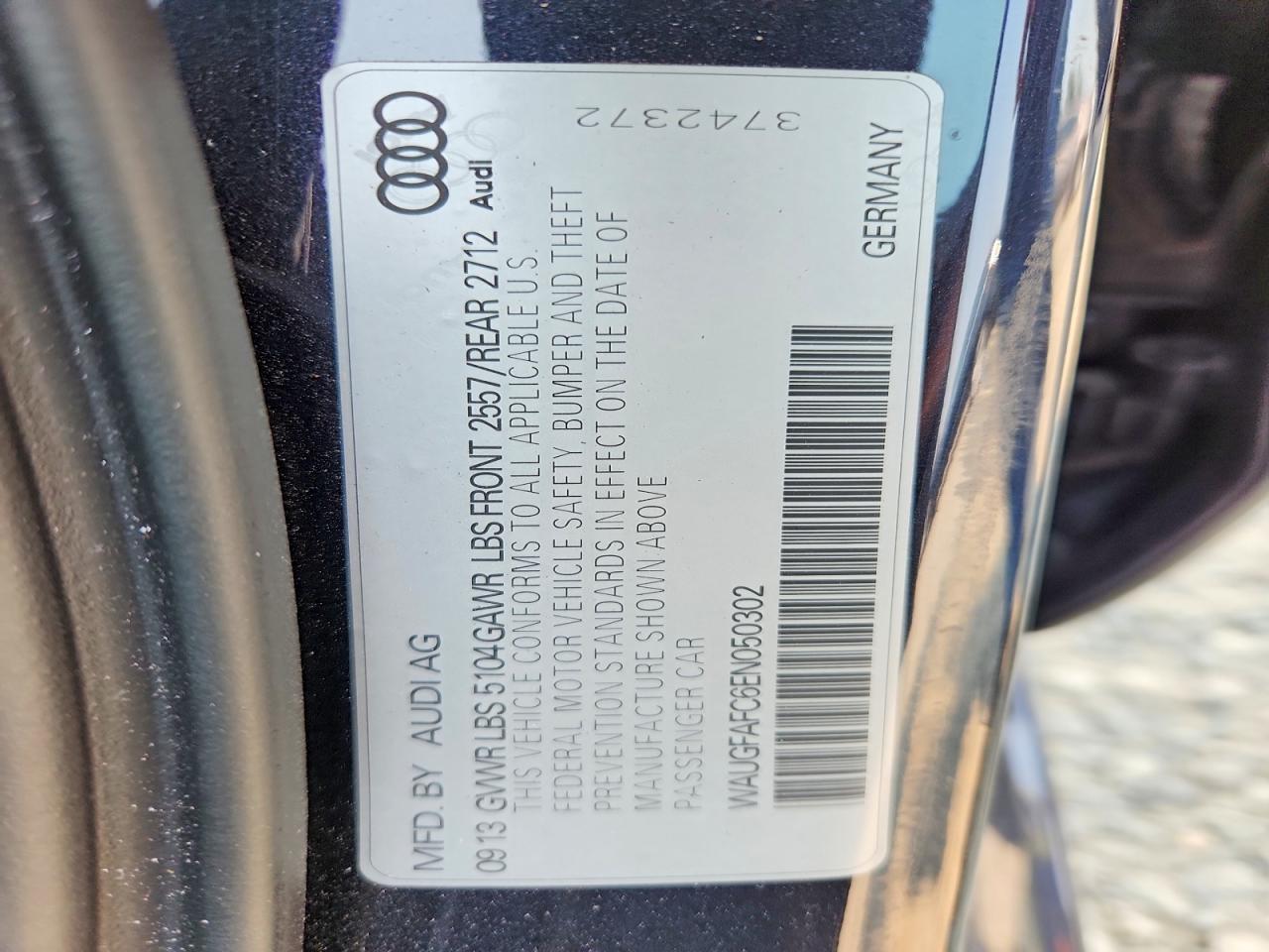 2014 Audi A6 Premium Plus Black vin: WAUGFAFC6EN050302