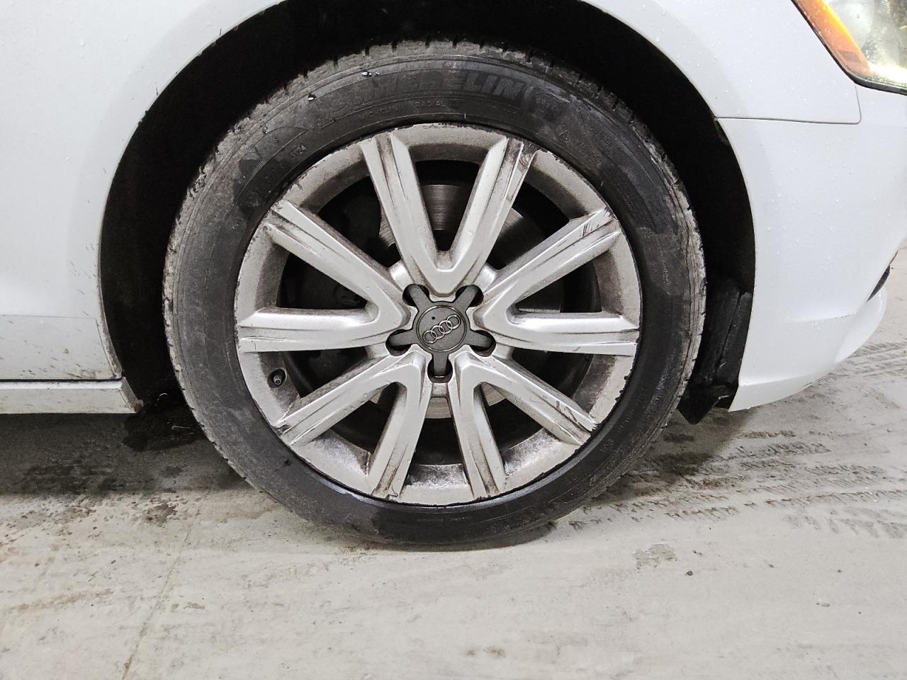 2014 Audi A6 Premium Plus White vin: WAUGFAFC7EN048557 Damage: Right Front Wheel, Curb Rash, > 12 Inches