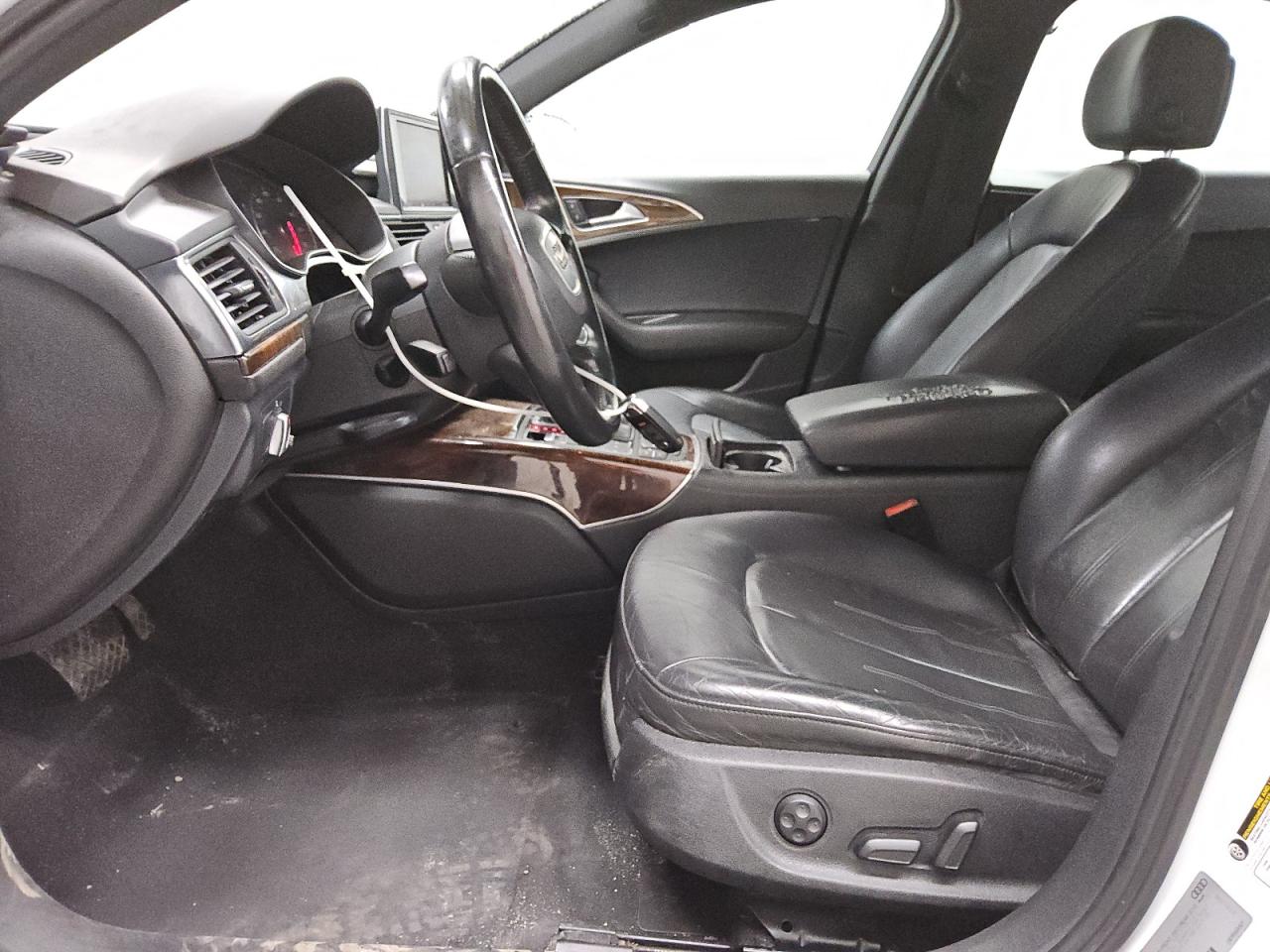 2014 Audi A6 Premium Plus White vin: WAUGFAFC7EN048557 Damage: Console Cover, Torn, 4 To 5 Inches