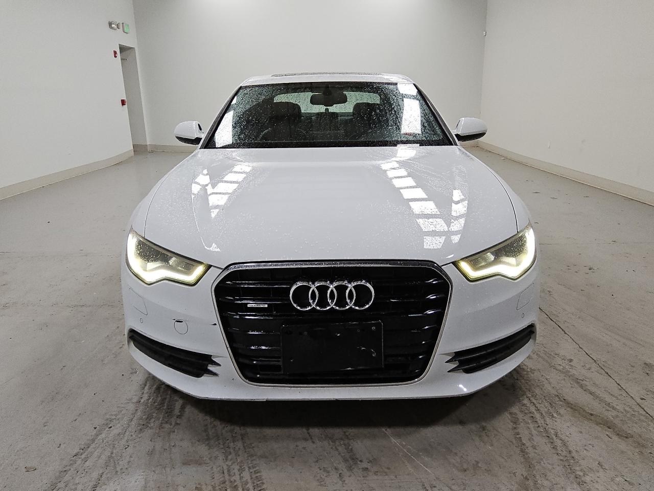 2014 Audi A6 Premium Plus White vin: WAUGFAFC7EN048557 Damage: Front Bumper/Cover, Broken, Replacement Required