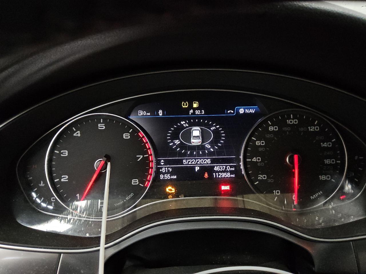 2014 Audi A6 Premium Plus White vin: WAUGFAFC7EN048557 Damage: Warning Light - Engine, On, Unacceptable
