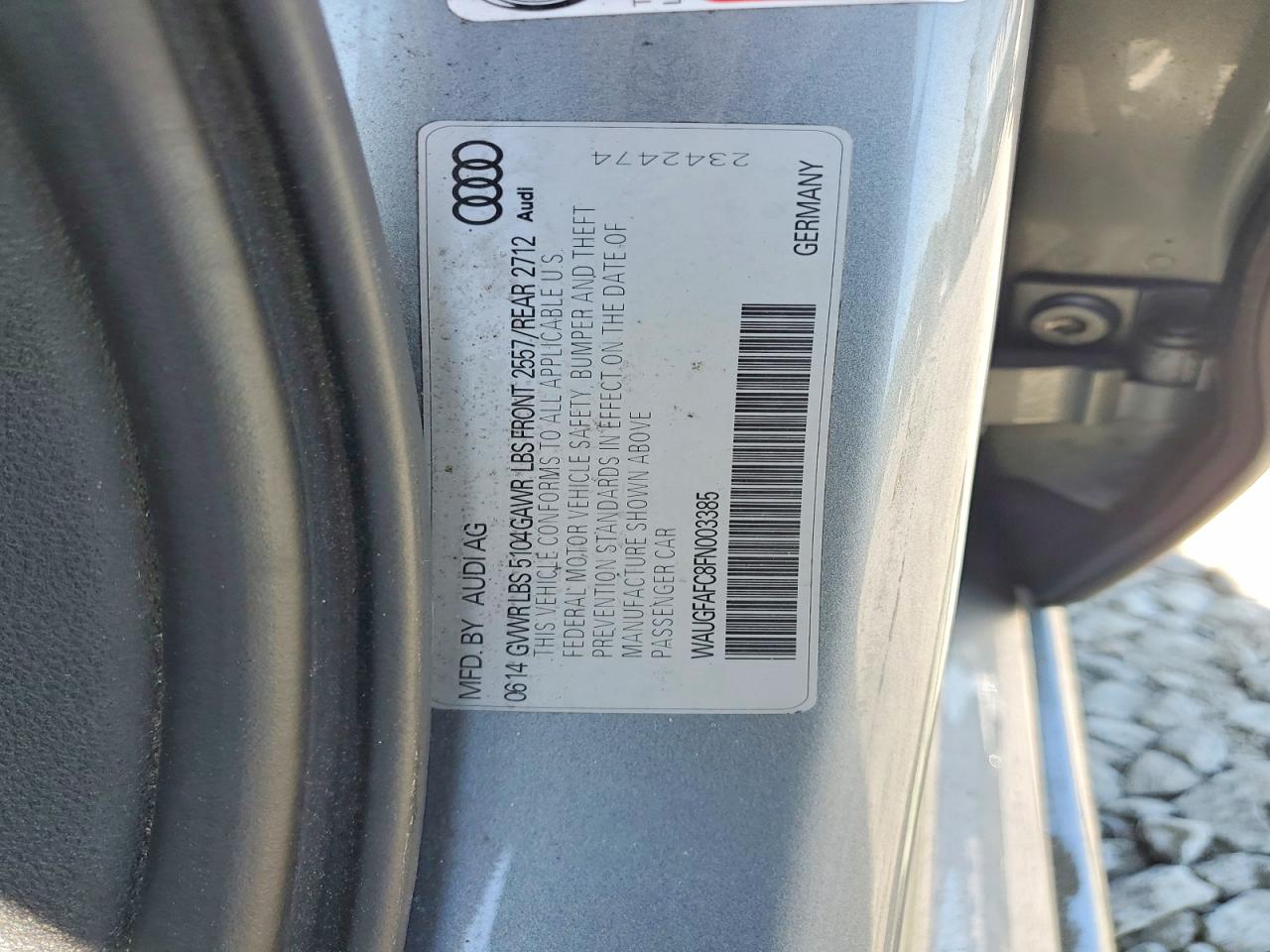 2015 Audi A6 Premium Plus Gray vin: WAUGFAFC8FN003385