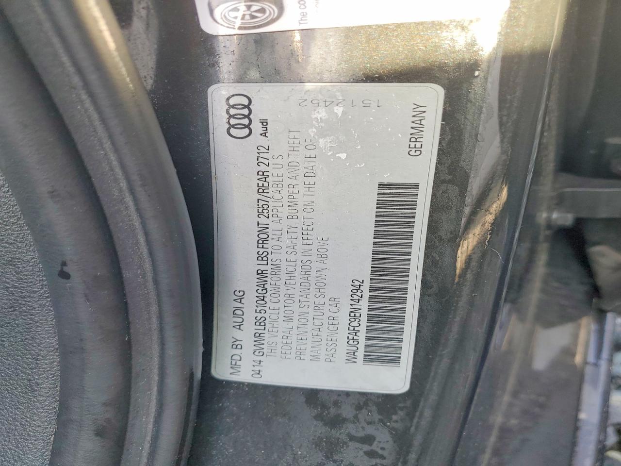 2014 Audi A6 Premium Plus Gray vin: WAUGFAFC9EN142942