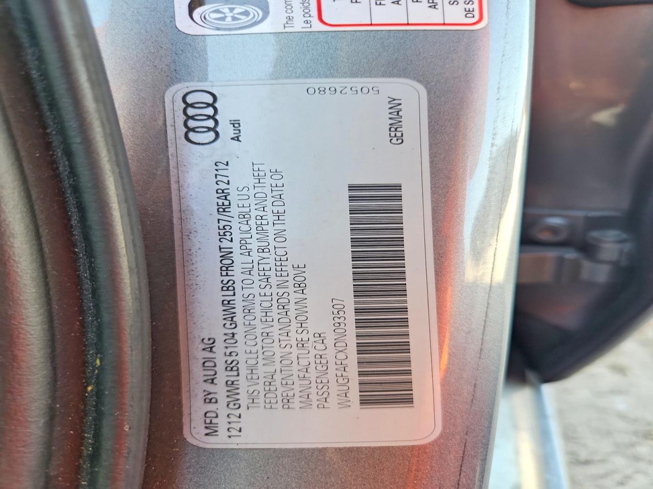 2013 Audi A6 Gray vin: WAUGFAFCXDN093507