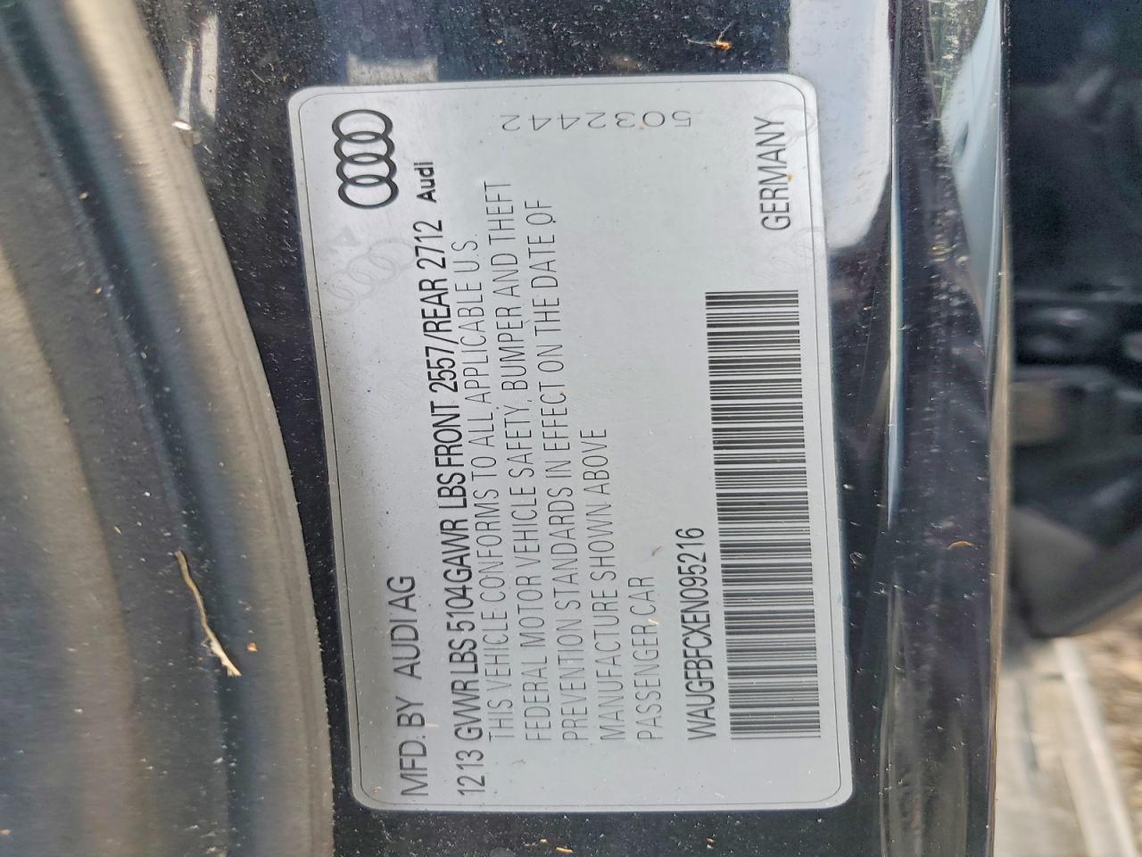 2014 Audi A6 Premium Plus Black vin: WAUGFBFCXEN095216