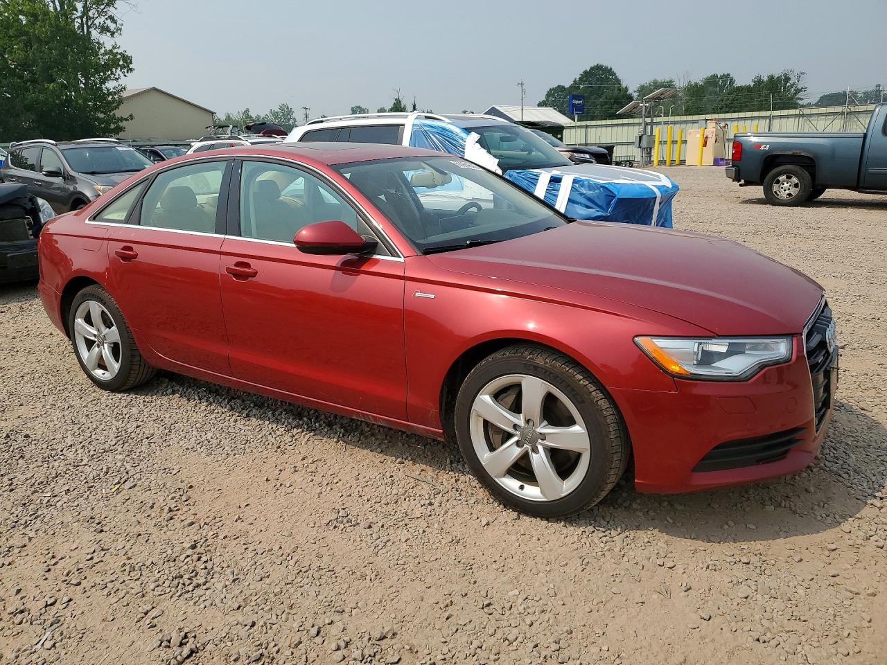2012 Audi A6 Premium Plus Red vin: WAUGGAFC0CN057000