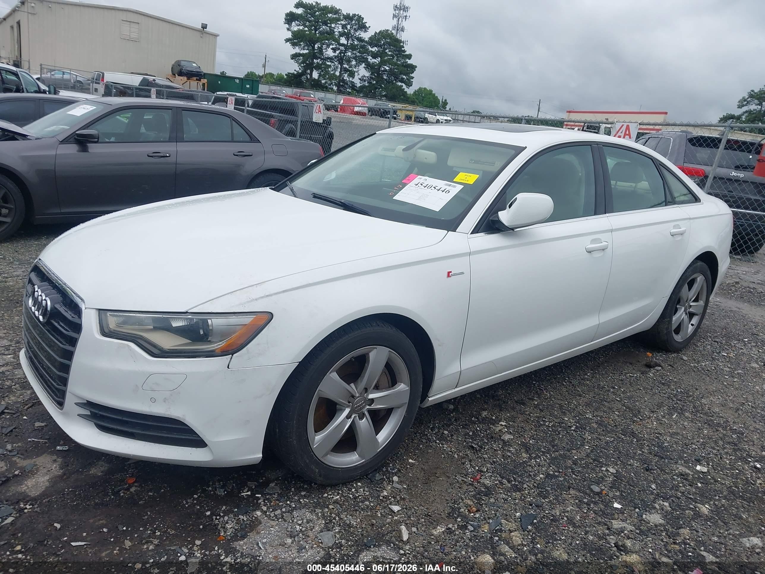 2012 Audi A6 3.0t Premium Plus White vin: WAUGGAFC0CN173247