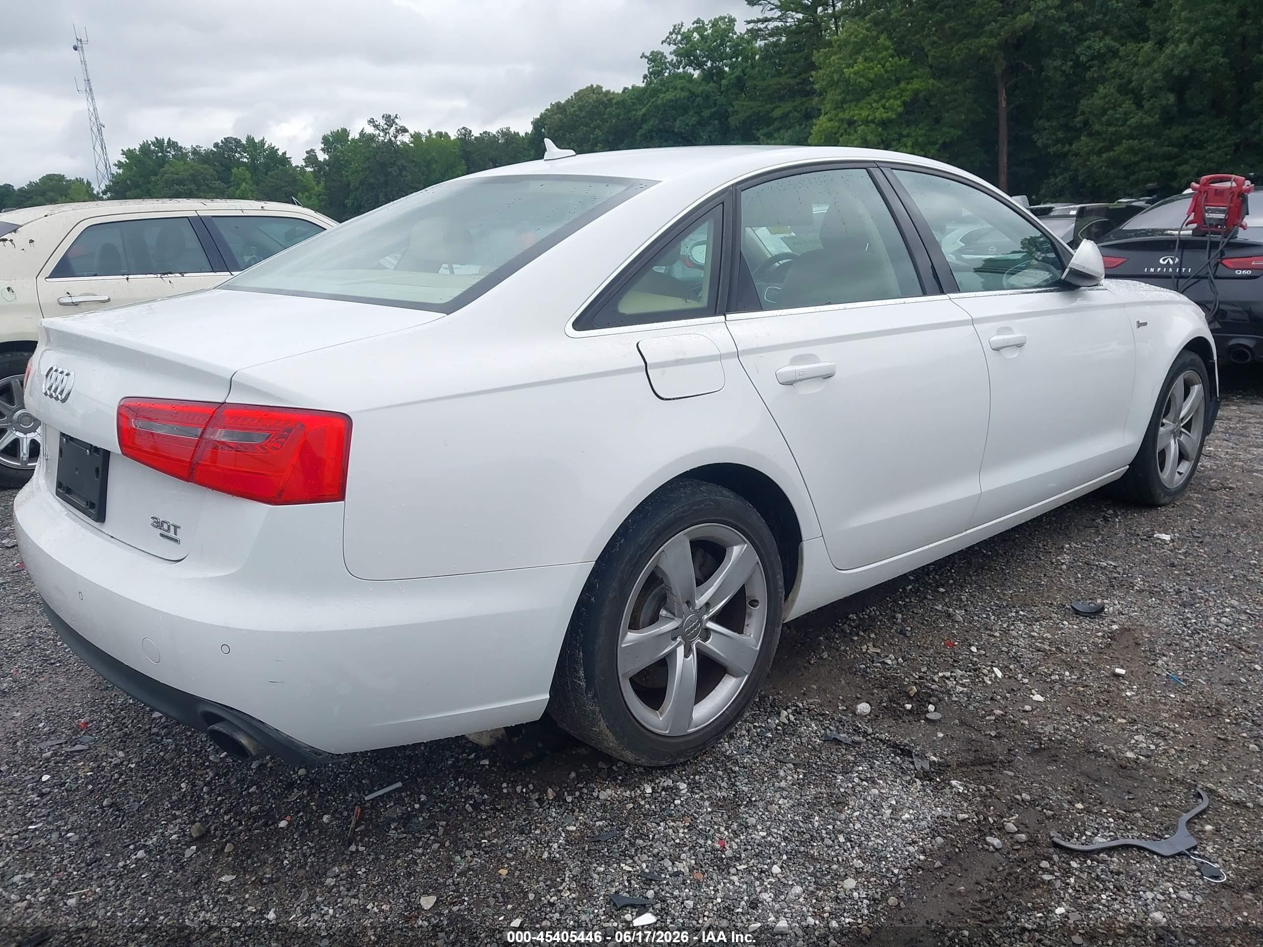 2012 Audi A6 3.0t Premium Plus White vin: WAUGGAFC0CN173247