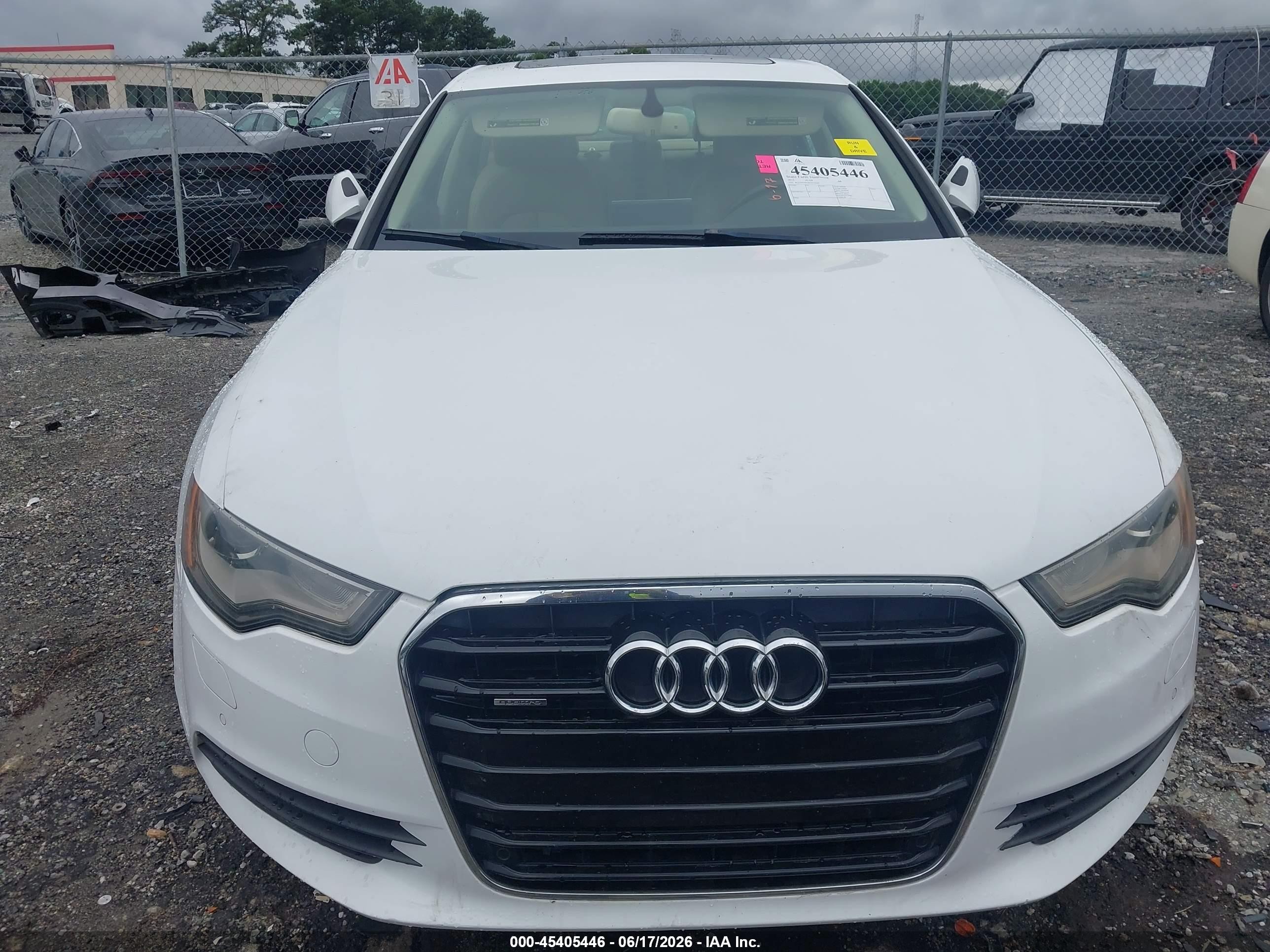 2012 Audi A6 3.0t Premium Plus White vin: WAUGGAFC0CN173247