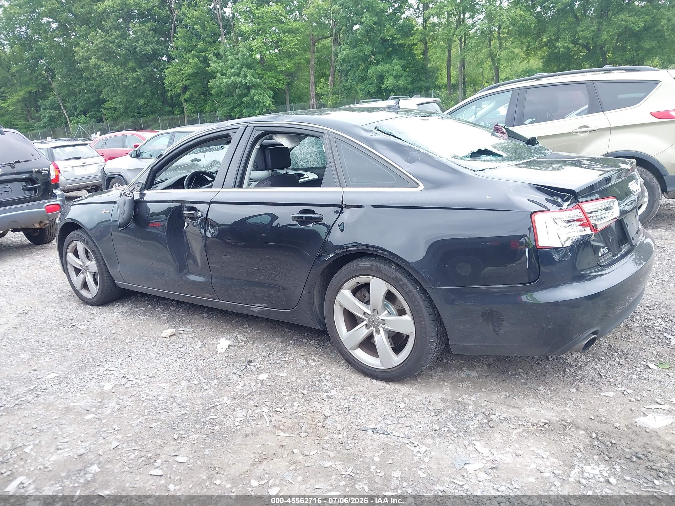 2012 Audi A6 3.0t Premium Plus Black vin: WAUGGAFC1CN091088