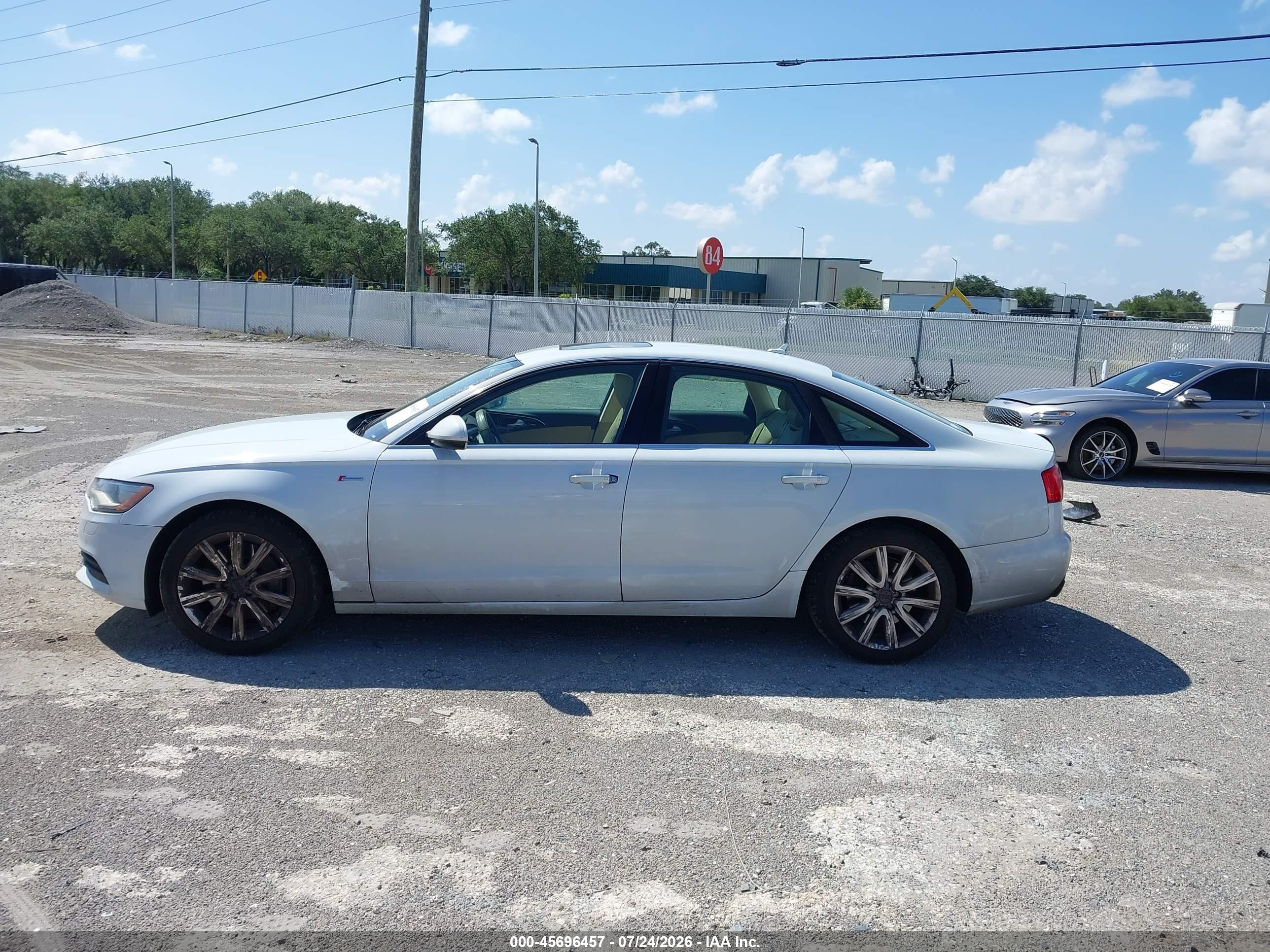 2013 Audi A6 3.0t Premium White vin: WAUGGAFC2DN004865