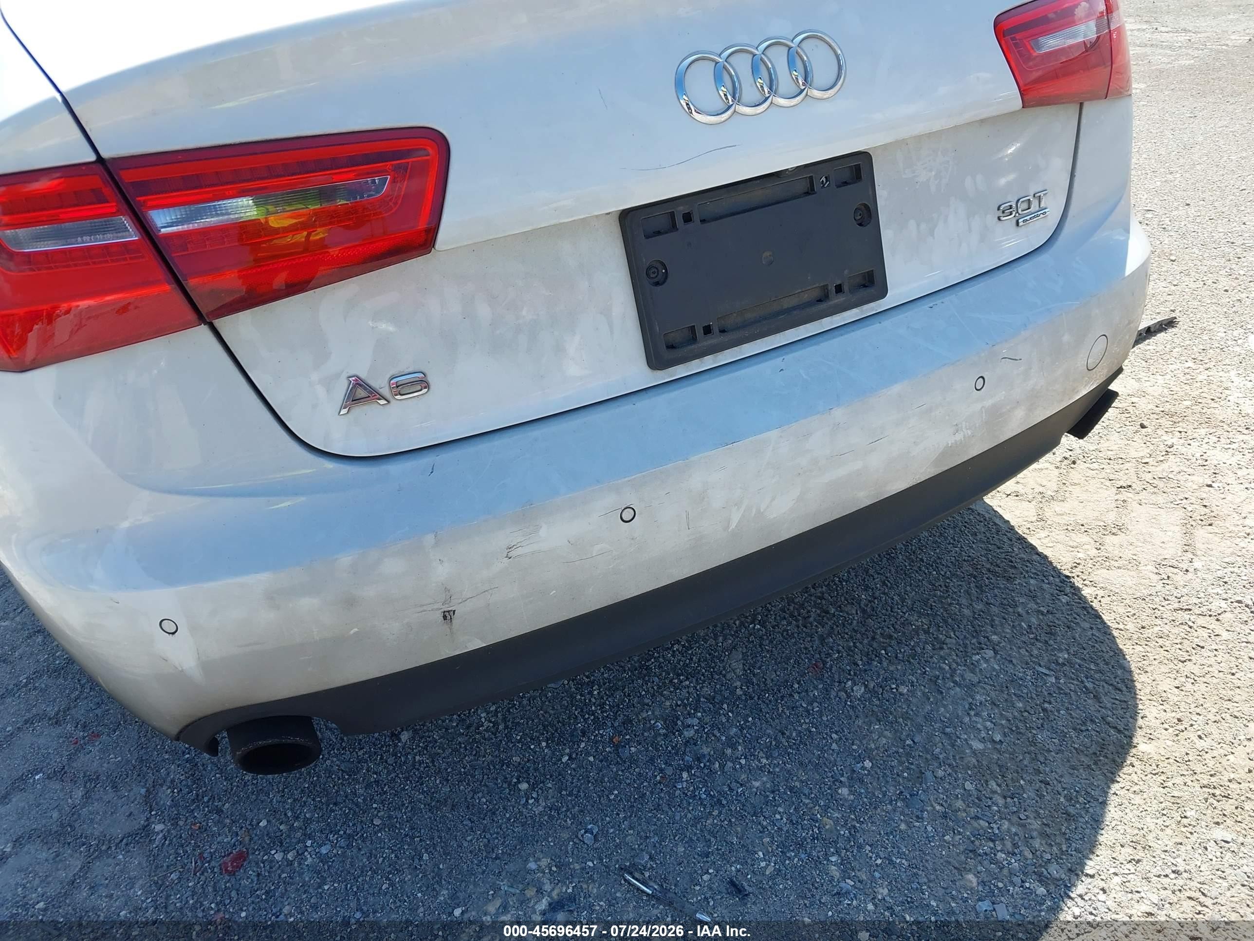 2013 Audi A6 3.0t Premium White vin: WAUGGAFC2DN004865