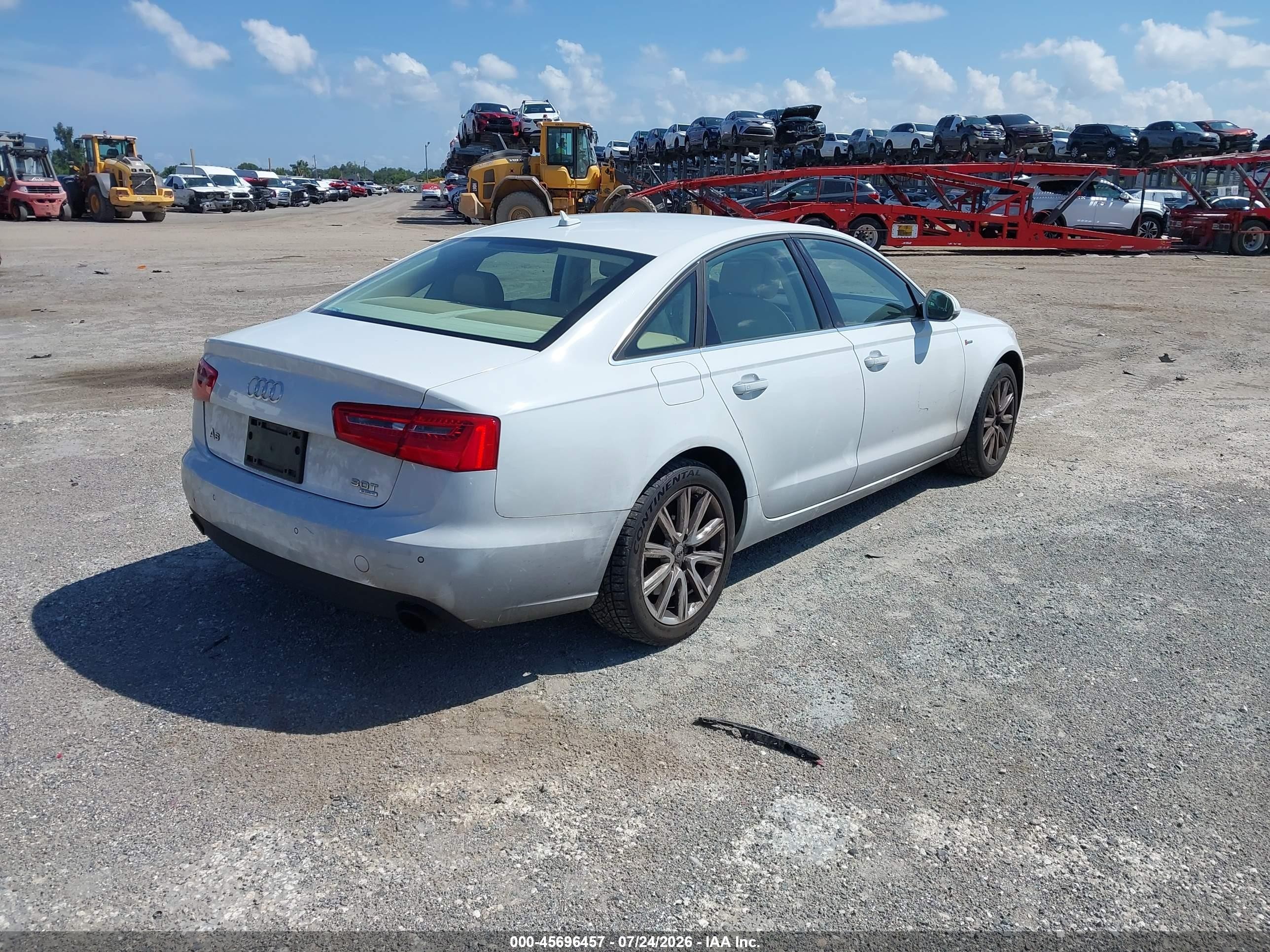 2013 Audi A6 3.0t Premium White vin: WAUGGAFC2DN004865