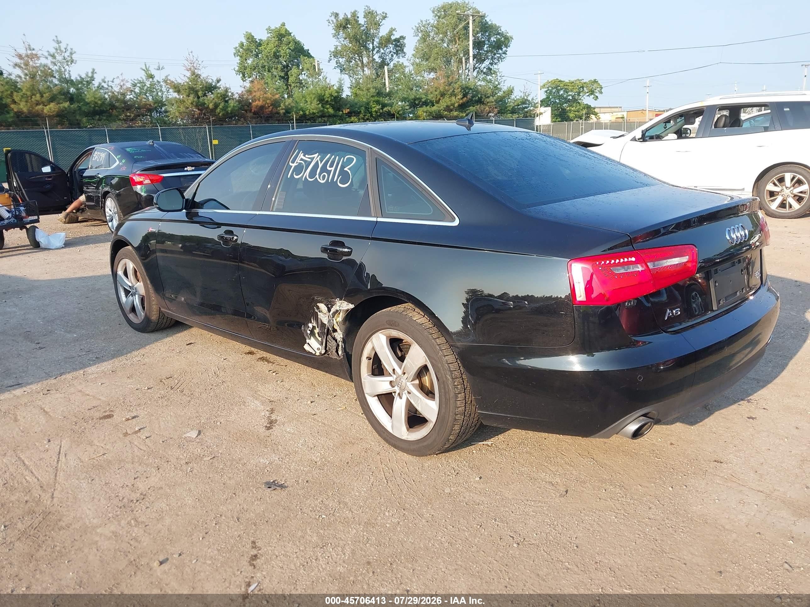 2012 Audi A6 3.0 Premium Черный vin: WAUGGAFC4CN036215