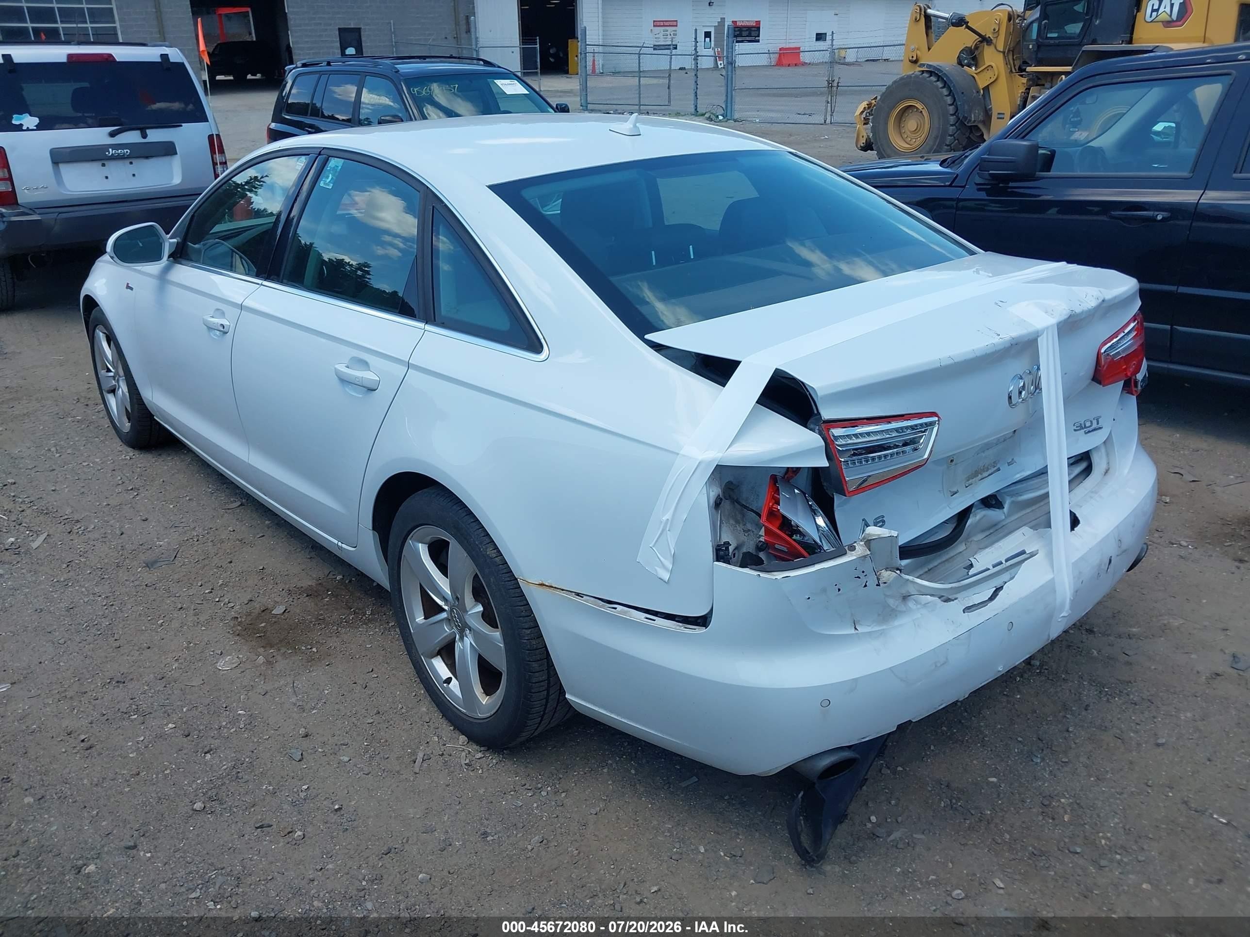 2012 Audi A6 3.0t Premium Plus White vin: WAUGGAFC4CN045013