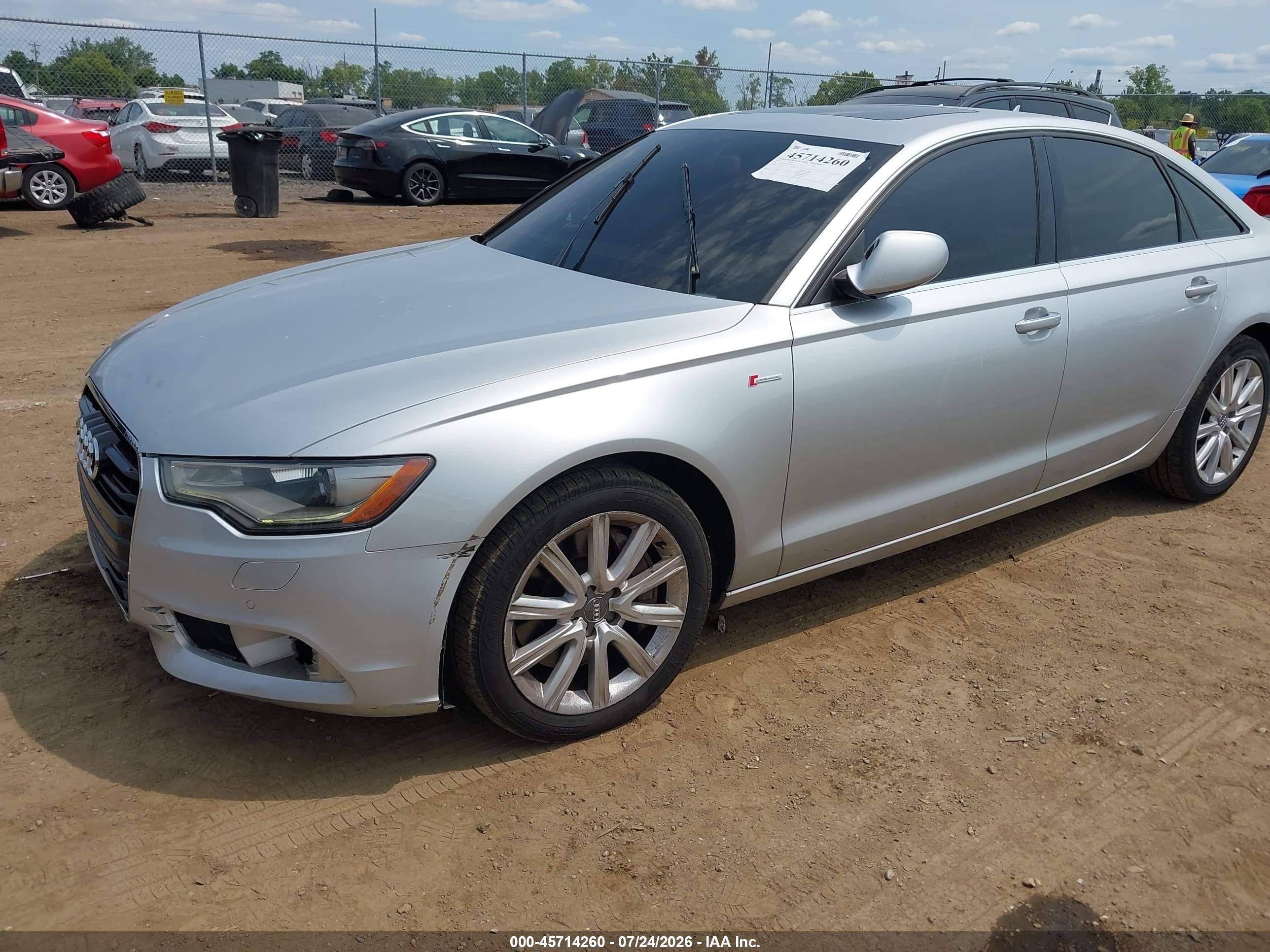 2013 Audi A6 3.0t Premium Silver vin: WAUGGAFC5DN067376