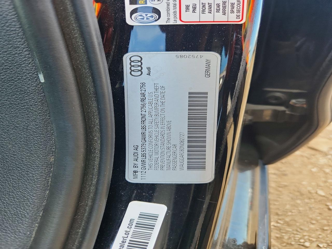2013 Audi A6 Premium Plus Black vin: WAUGGAFC6DN082727