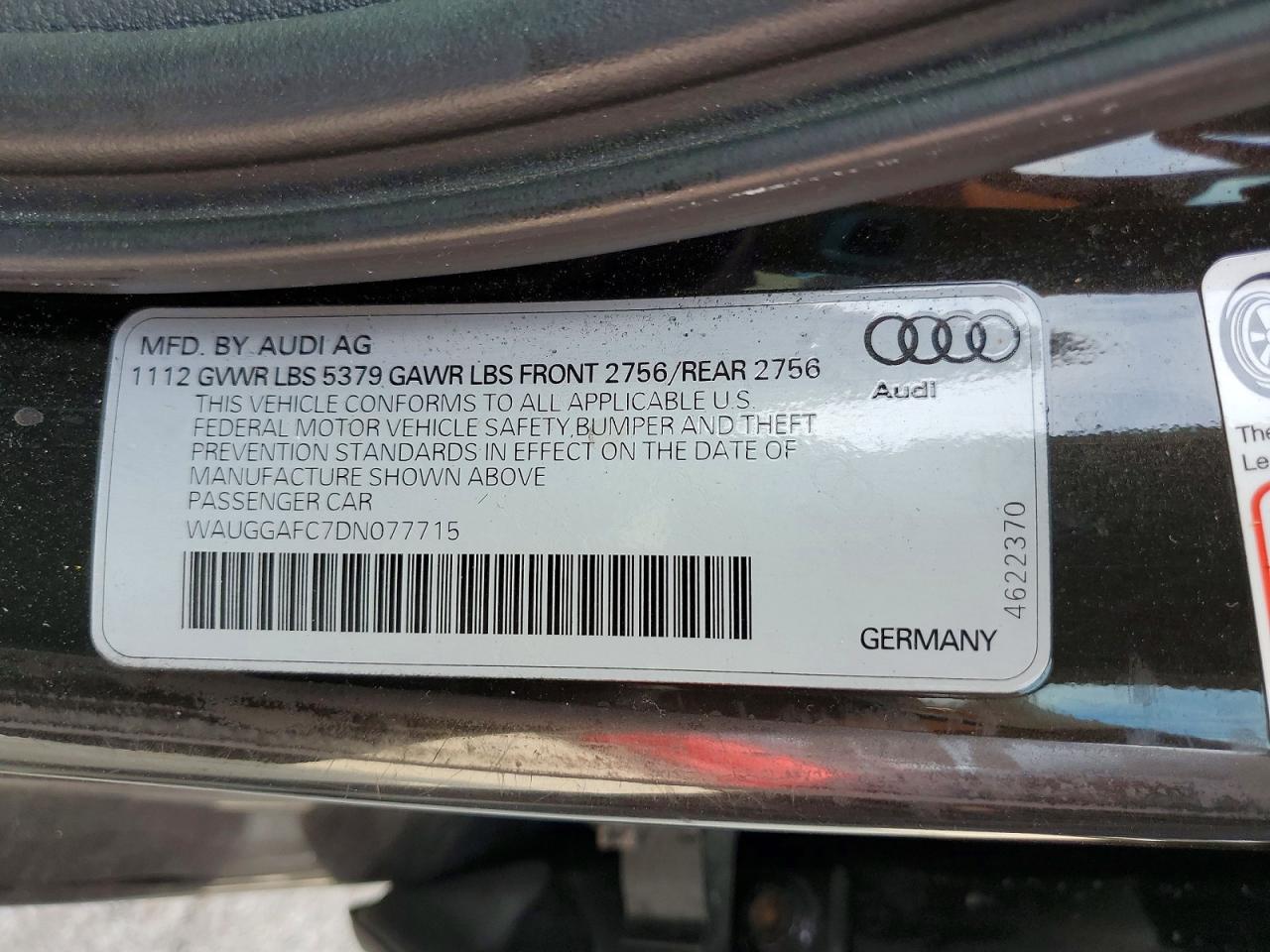 2013 Audi A6 Premium Plus Black vin: WAUGGAFC7DN077715