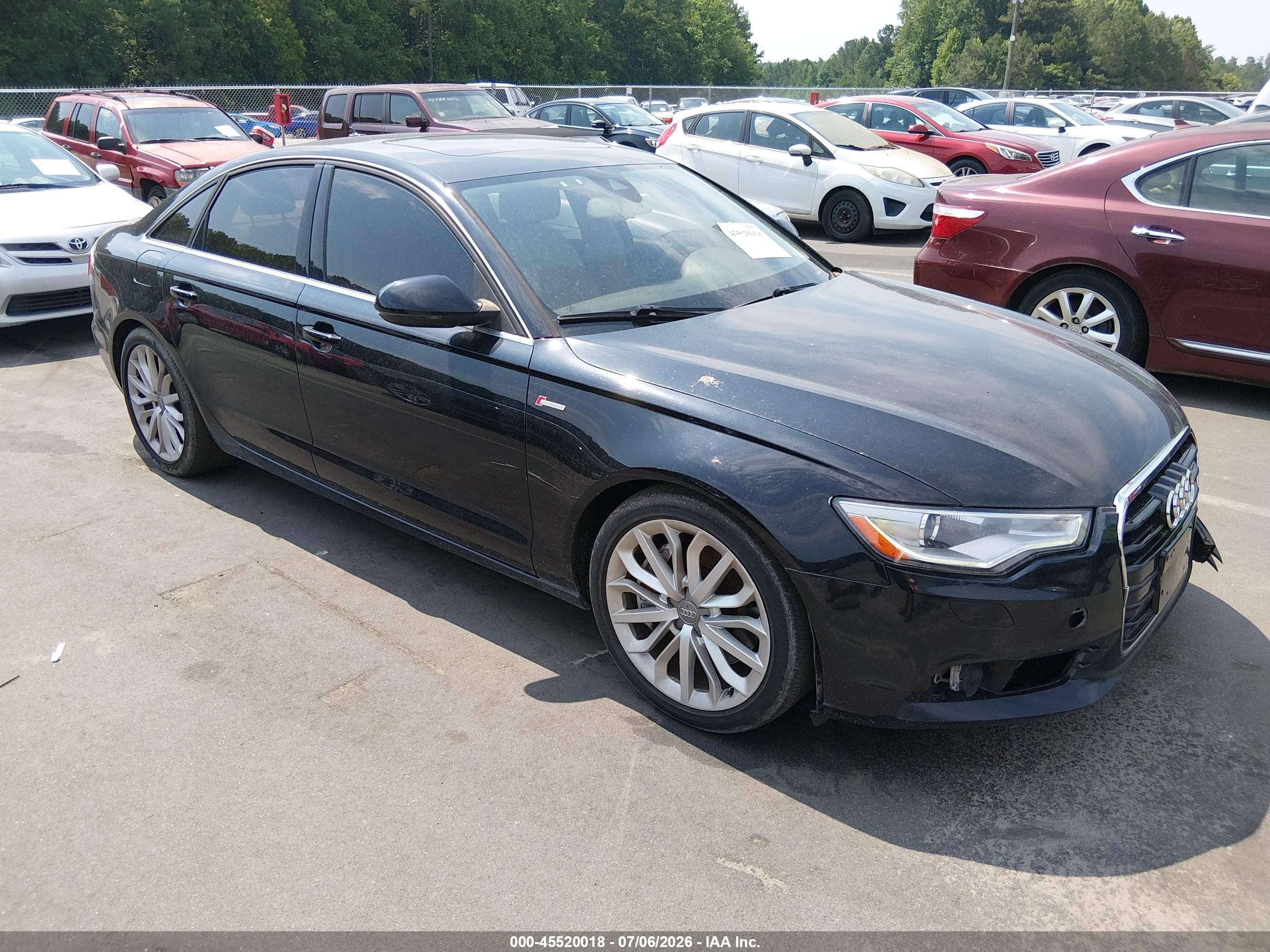 2012 Audi A6 3.0t Premium Plus Black vin: WAUGGAFC8CN075776