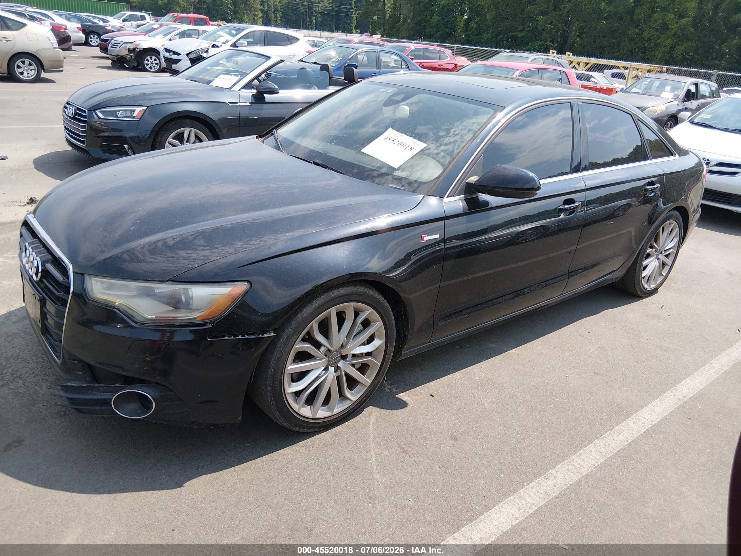 2012 Audi A6 3.0t Premium Plus Black vin: WAUGGAFC8CN075776