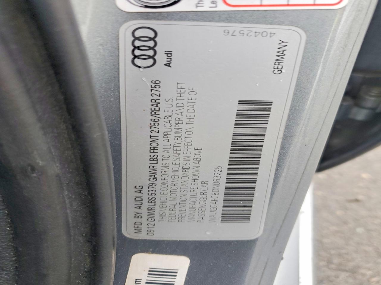 2013 Audi A6 Premium Plus Silver vin: WAUGGAFC8DN063225