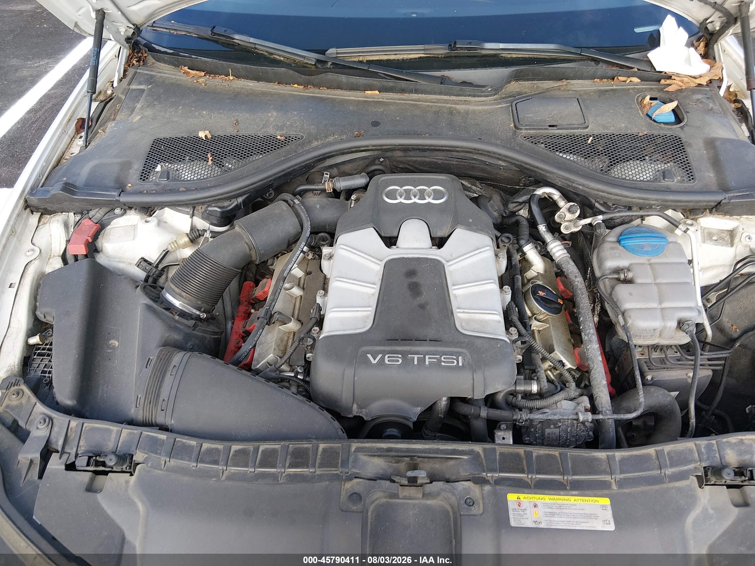 2012 Audi A6 3.0t Premium Plus Белый vin: WAUGGAFC9CN101785