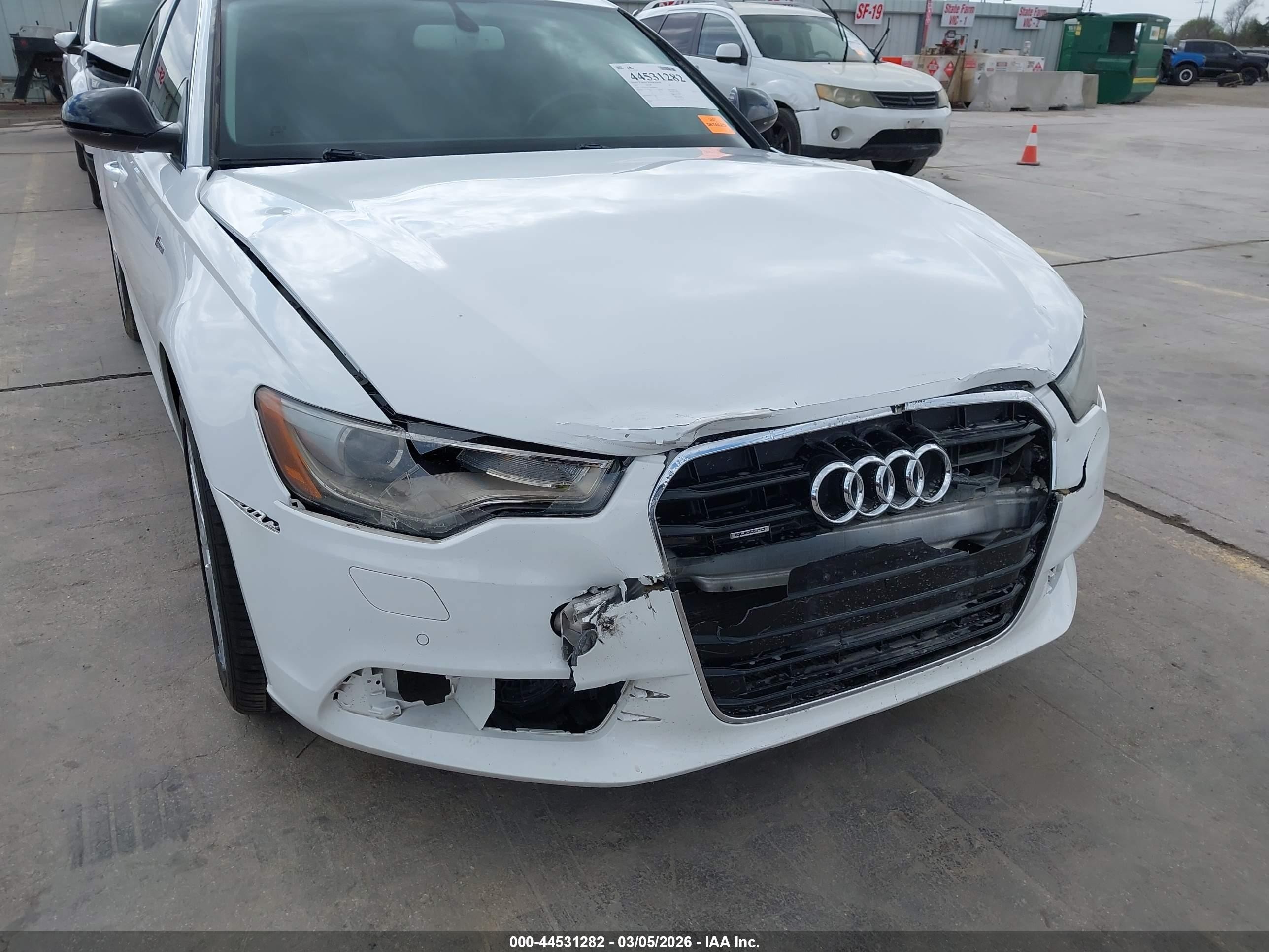 2013 Audi A6 3.0t Premium White vin: WAUGGAFC9DN080616