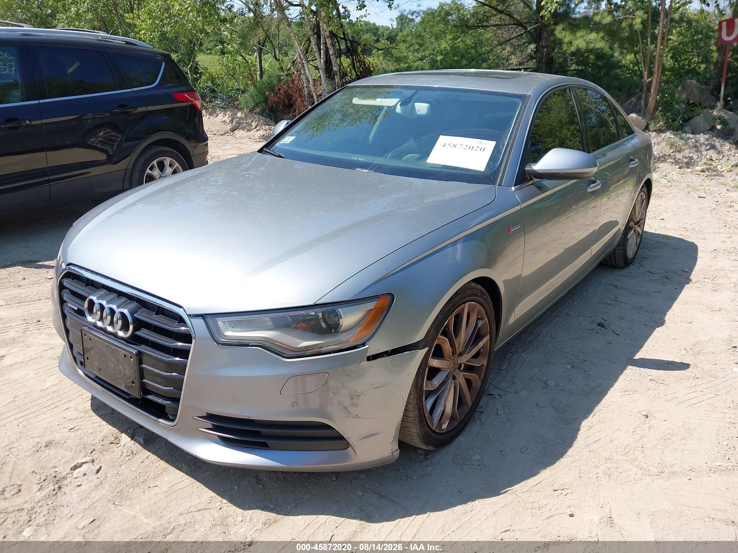 2012 Audi A6 3.0t Premium Plus Silver vin: WAUGGAFCXCN039054