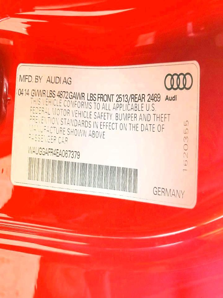 2014 Audi S5 Premium Plus Красный vin: WAUGGAFR4EA067379