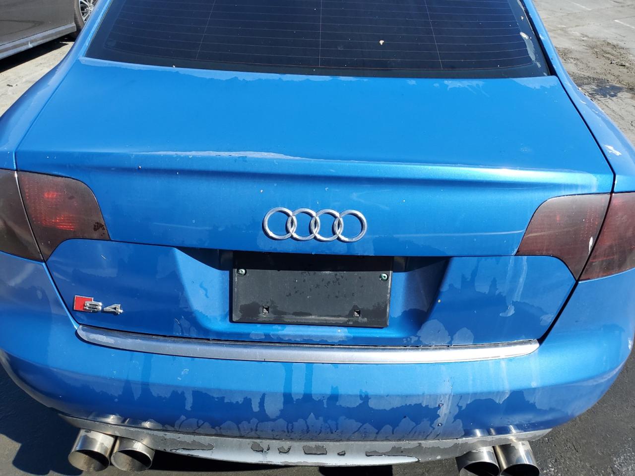 2005 Audi New S4 Quattro Blue vin: WAUGL68E15A459139 Damage: Deck Lid, Heavy Scratch, > 12 inches