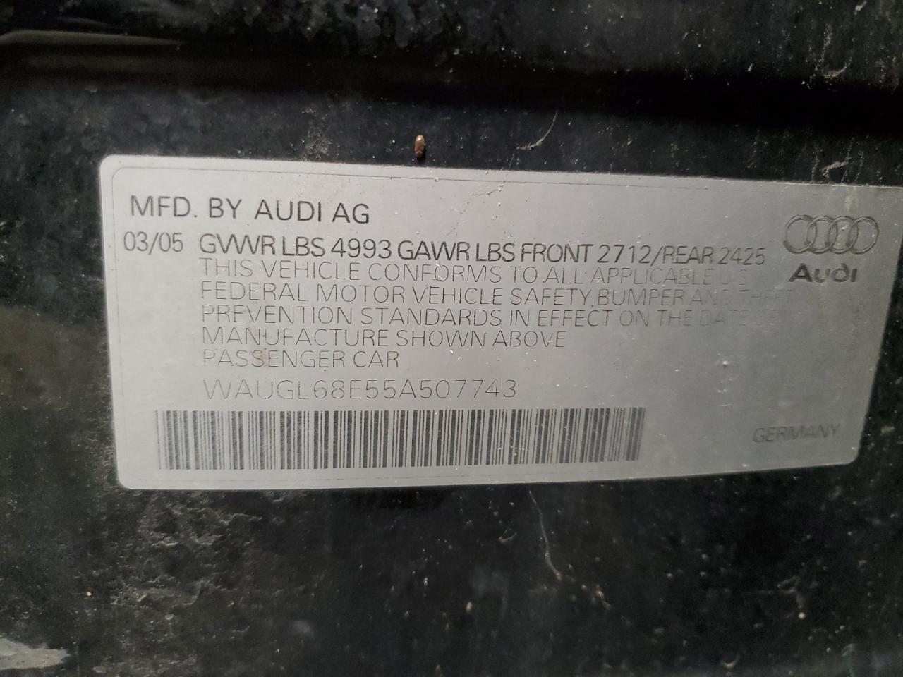 2005 Audi New S4 Quattro Black vin: WAUGL68E55A507743