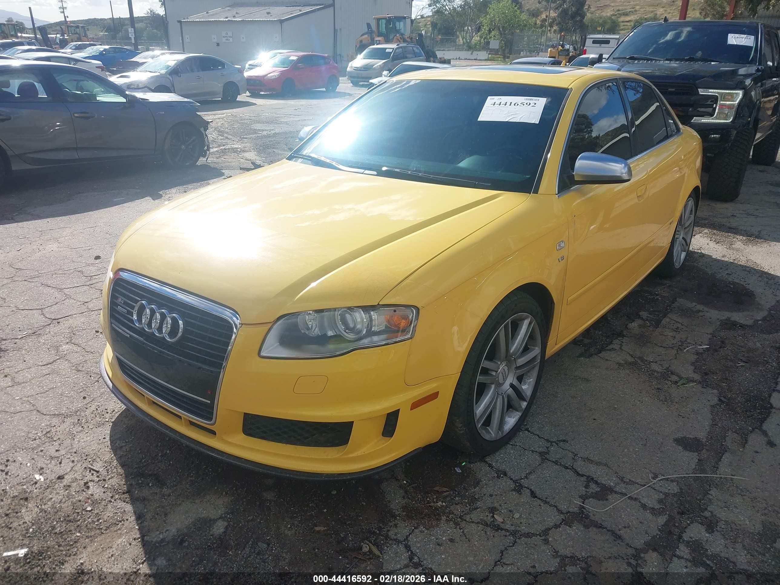 2007 Audi S4 4.2 Yellow vin: WAUGL78EX7A235828