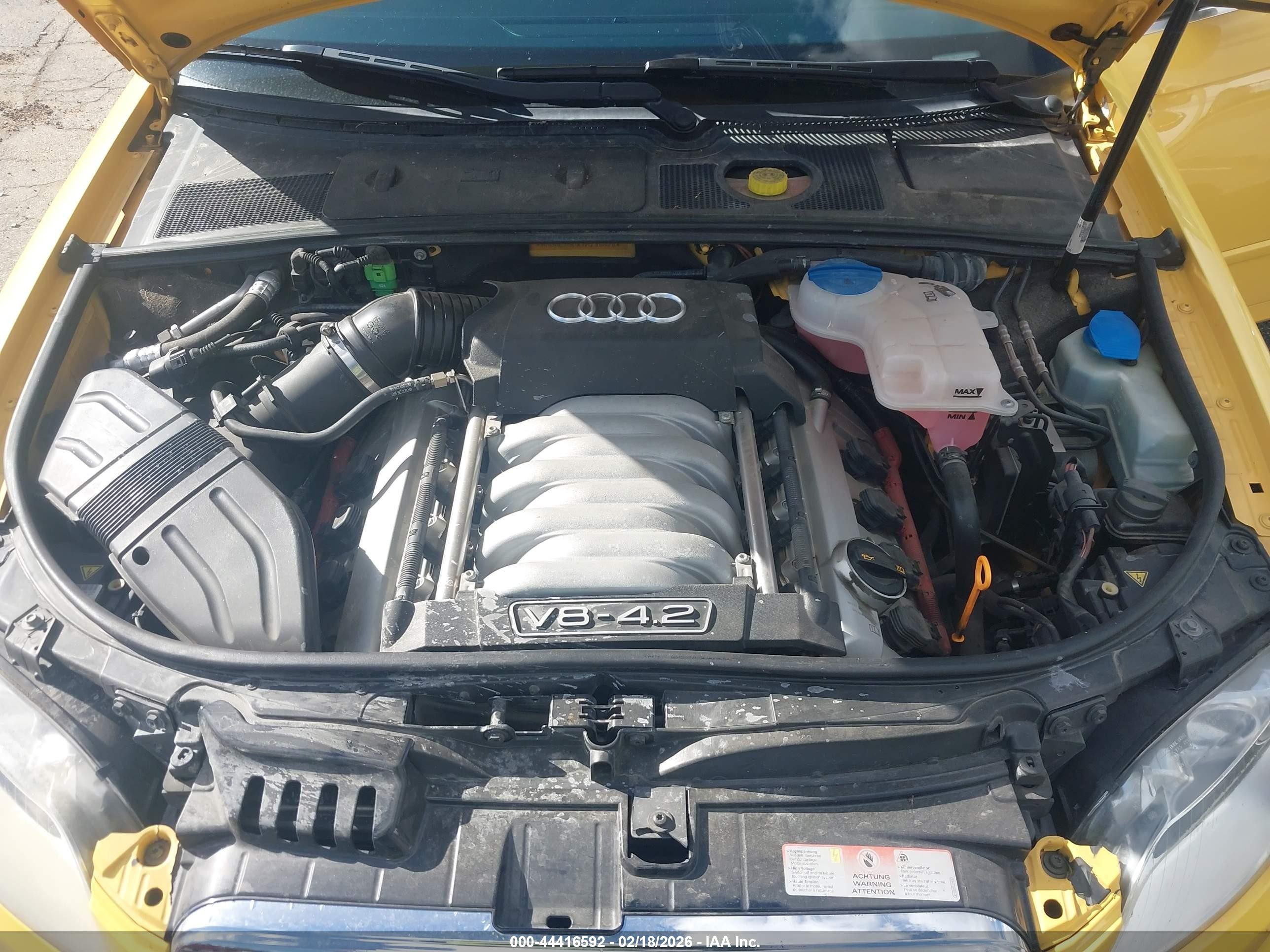 2007 Audi S4 4.2 Yellow vin: WAUGL78EX7A235828