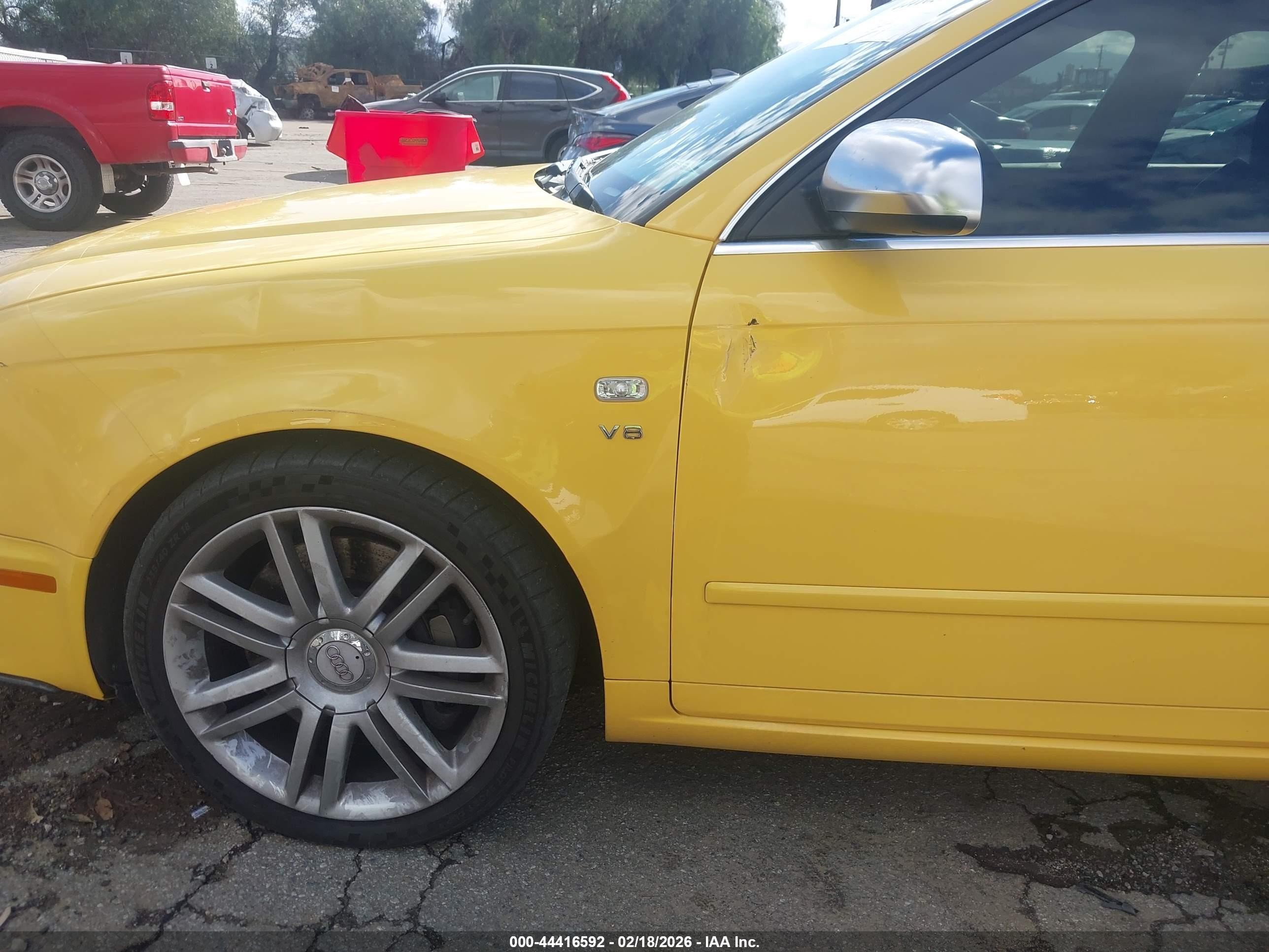 2007 Audi S4 4.2 Yellow vin: WAUGL78EX7A235828