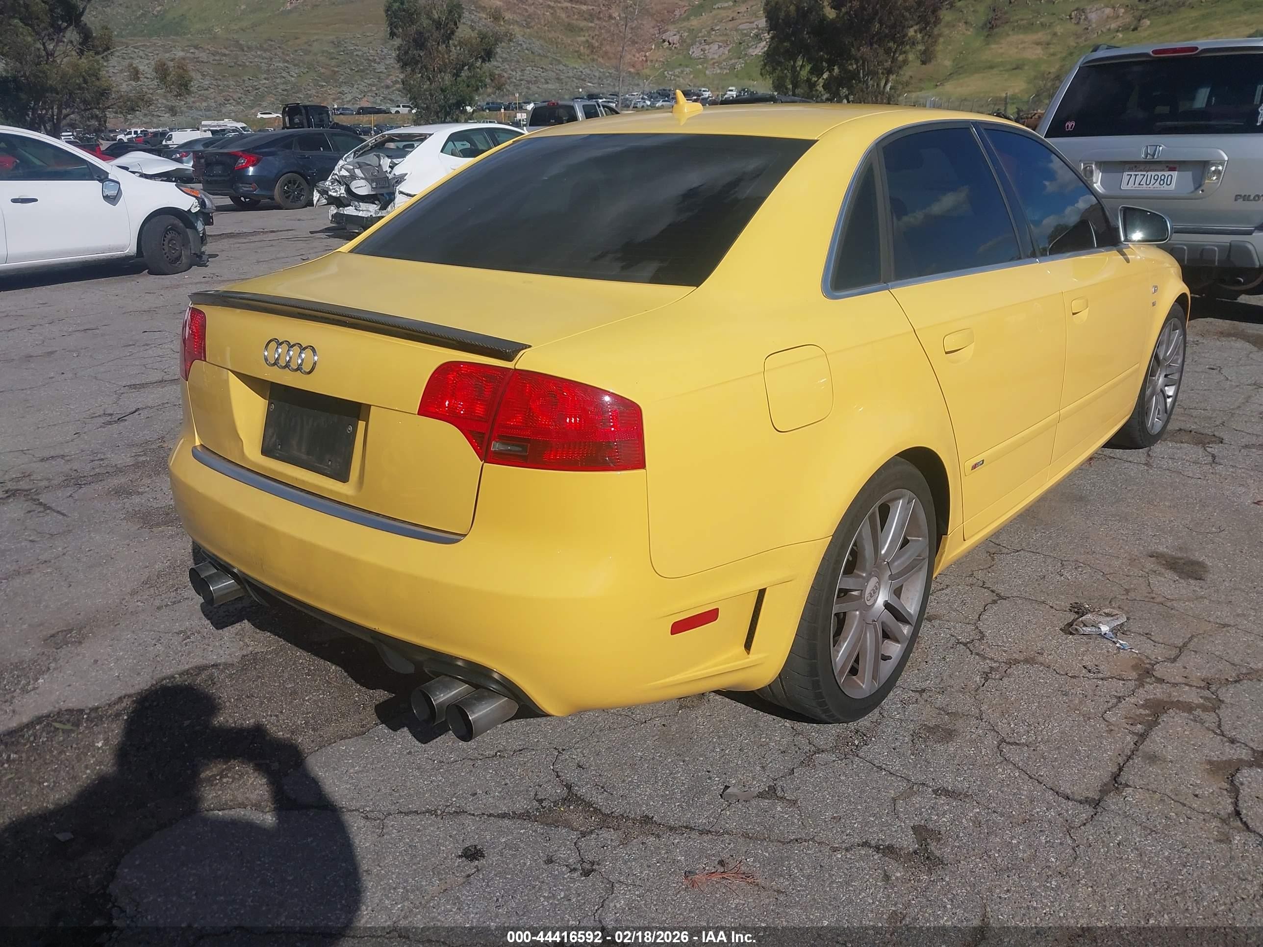 2007 Audi S4 4.2 Yellow vin: WAUGL78EX7A235828