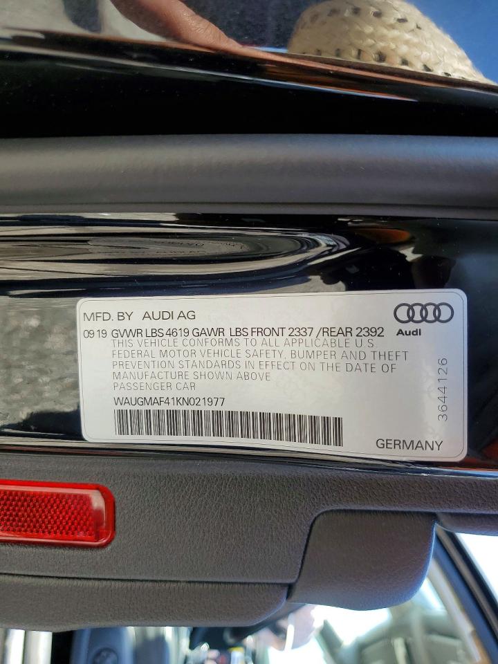 2019 Audi A4 Premium Black vin: WAUGMAF41KN021977