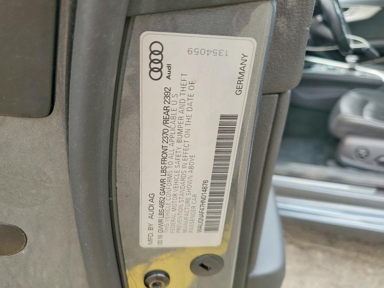 2017 Audi A4 Premium Silver vin: WAUGNAF47HN014876