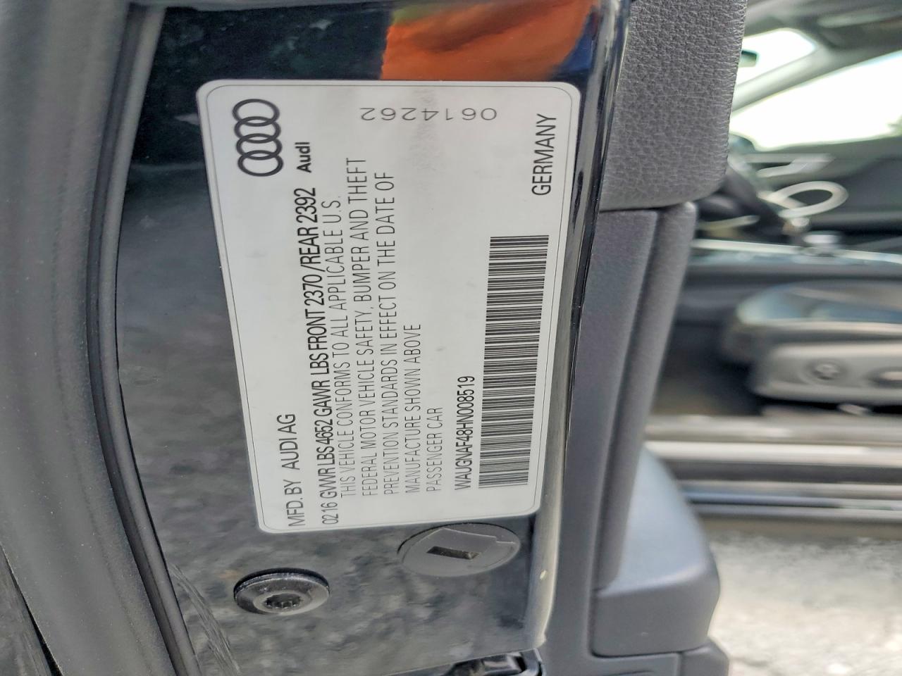 2017 Audi A4 Premium Black vin: WAUGNAF48HN008519