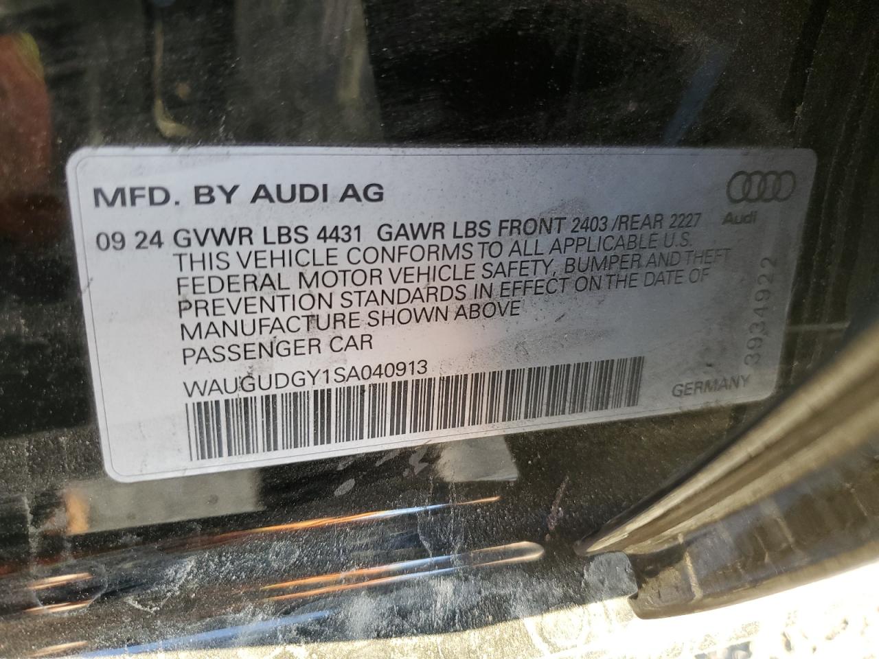 2025 Audi A3 Premium Black vin: WAUGUDGY1SA040913