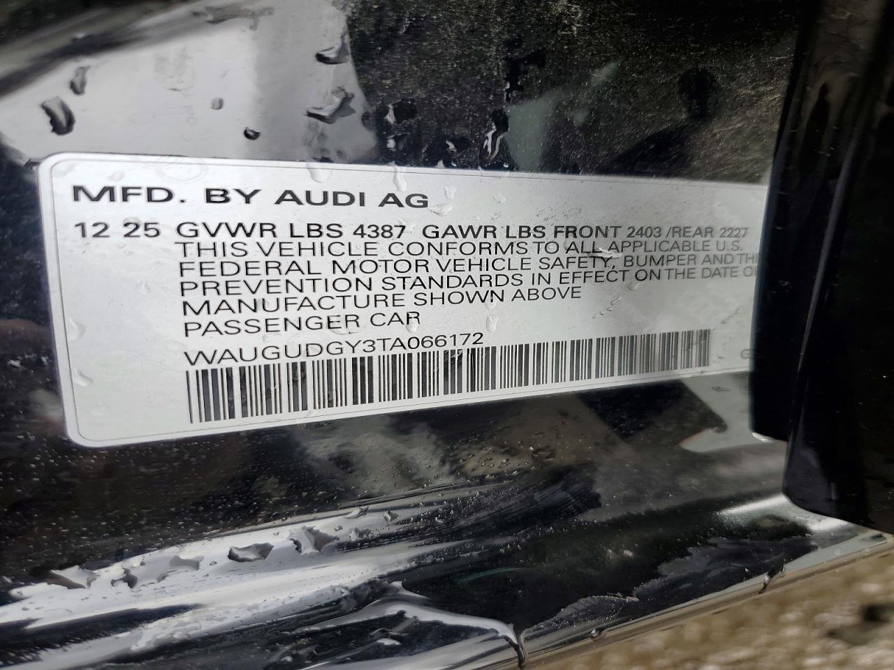 2026 Audi A3 Premium Black vin: WAUGUDGY3TA066172