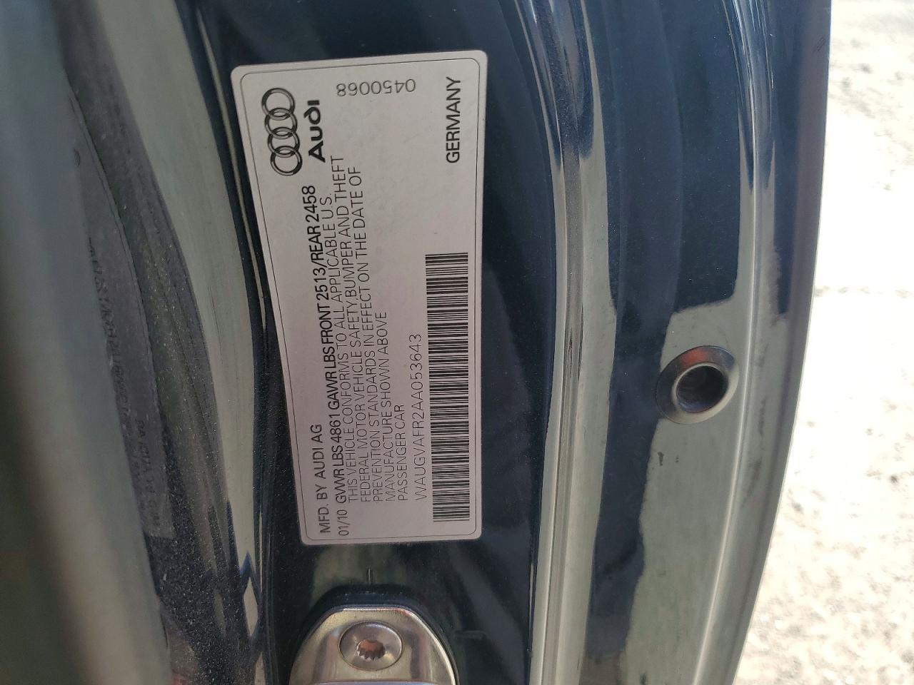 2010 Audi S5 Quattro Prestige Черный vin: WAUGVAFR2AA053643
