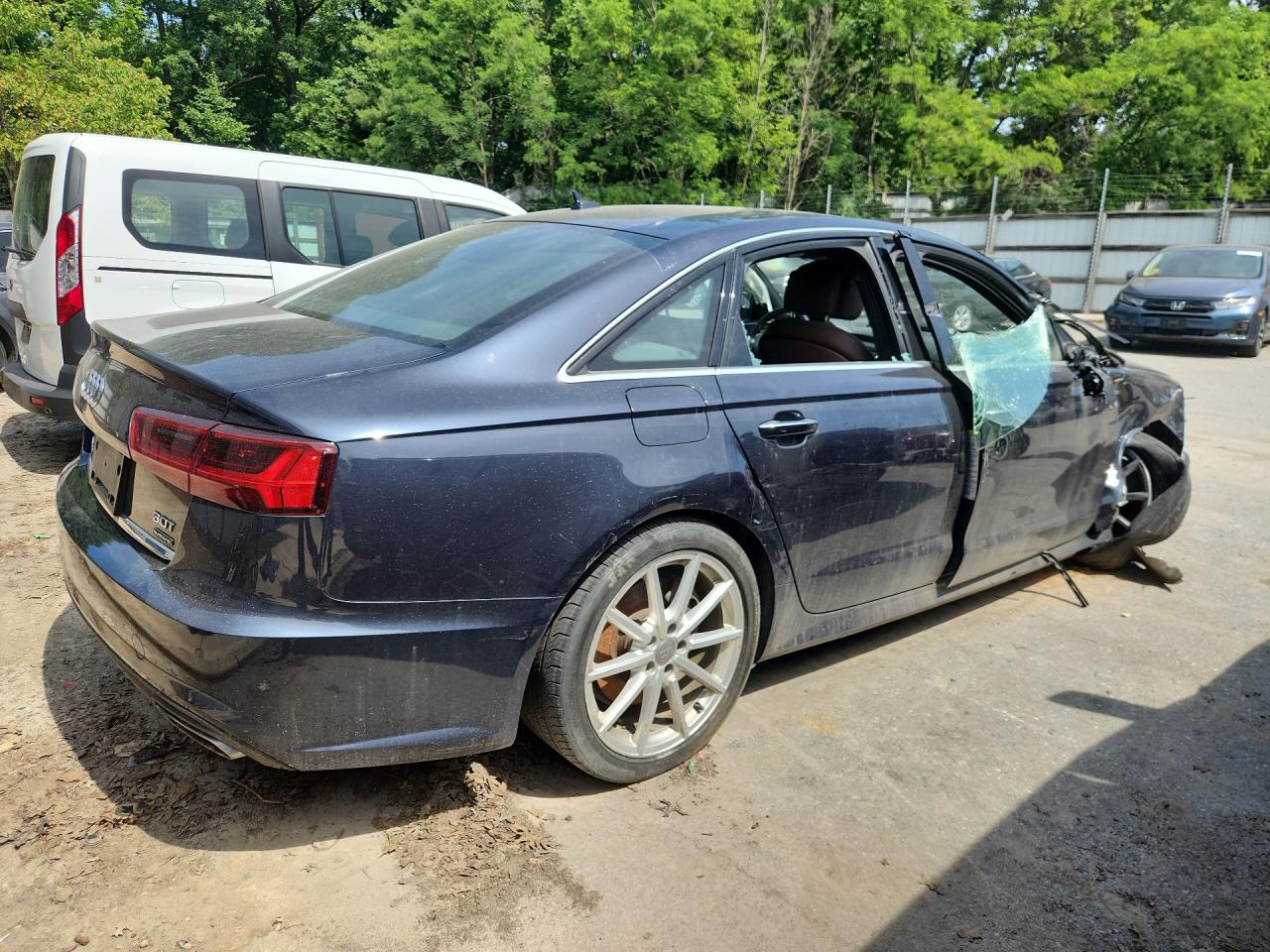 2018 Audi A6 Prestige Black vin: WAUH3AFC0JN044602 Damage: Right Qtr Panel, Dent(S) W/ Paint Dmg, 3 To 4 Inches