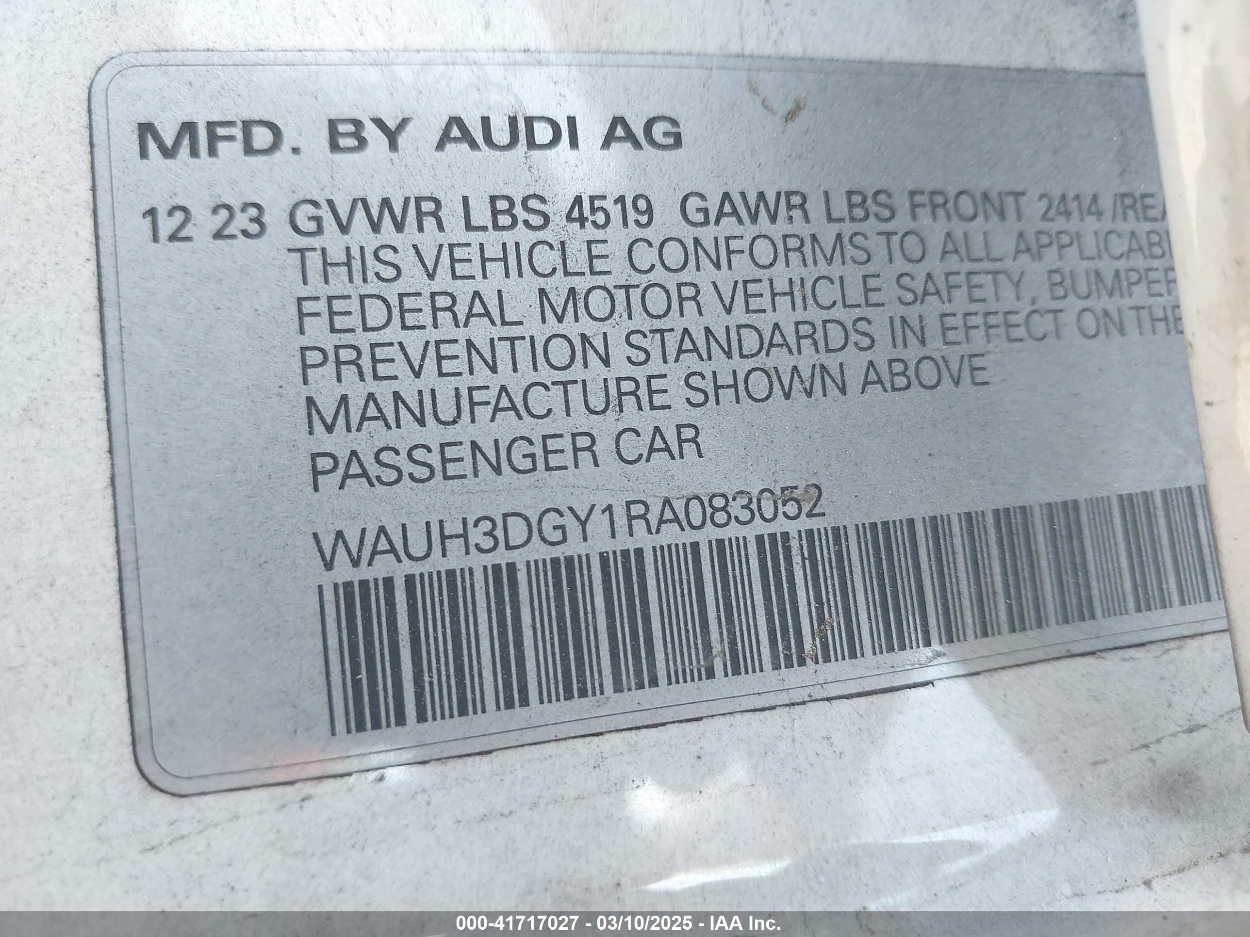 2024 Audi S3 Premium Plus Tfsi Quattro S Tronic White vin: WAUH3DGY1RA083052